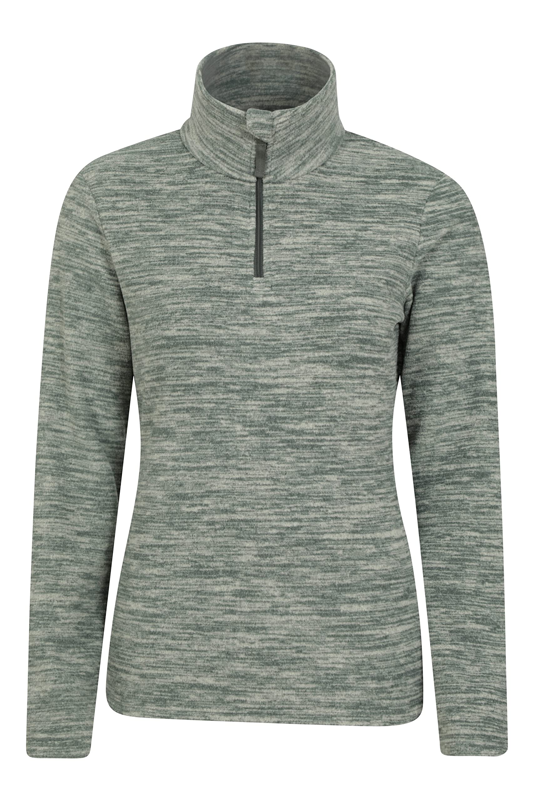 Mountain Warehouse Women's Khaki Snowdon Fleece Top - Warm Pullover, Lightweight Sweater, Half Zip, Breathable Tee, Quick Drying - For Spring Summer, Walking, Travelling Size 12