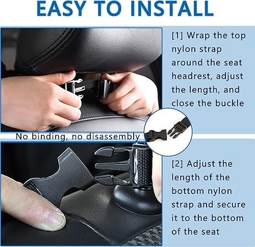 Miniatura 4 de 2 organizadores de respaldo de asiento de automóvil, organizador de asiento de automóvil de capacidad extra grande con 6 bolsillos de malla, 2