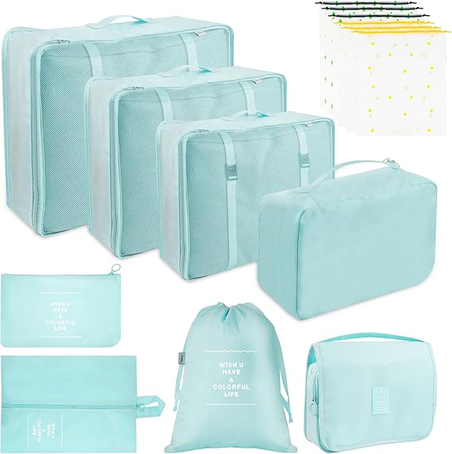 14Pcs Packing Cubes for Suitcases,Travel Cubes Luggage Packing Organizers Travel Essentials Bag Clothes Shoes Cosmetics Toiletries Storage Bags