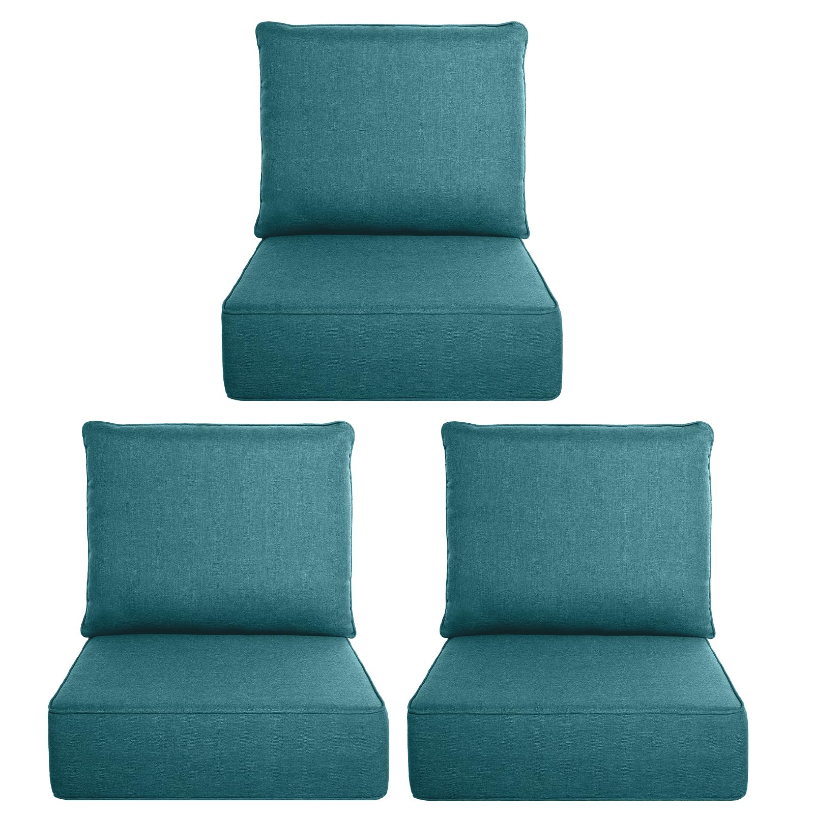 Luxury Outdoor Seat Cushion Set-22 x 24 x 6 Inch Outdoor Chair Cushions with Water Resistant &amp; Removable Cover Outdoor Cushions for Patio Furniture Chair Sofa Couch
