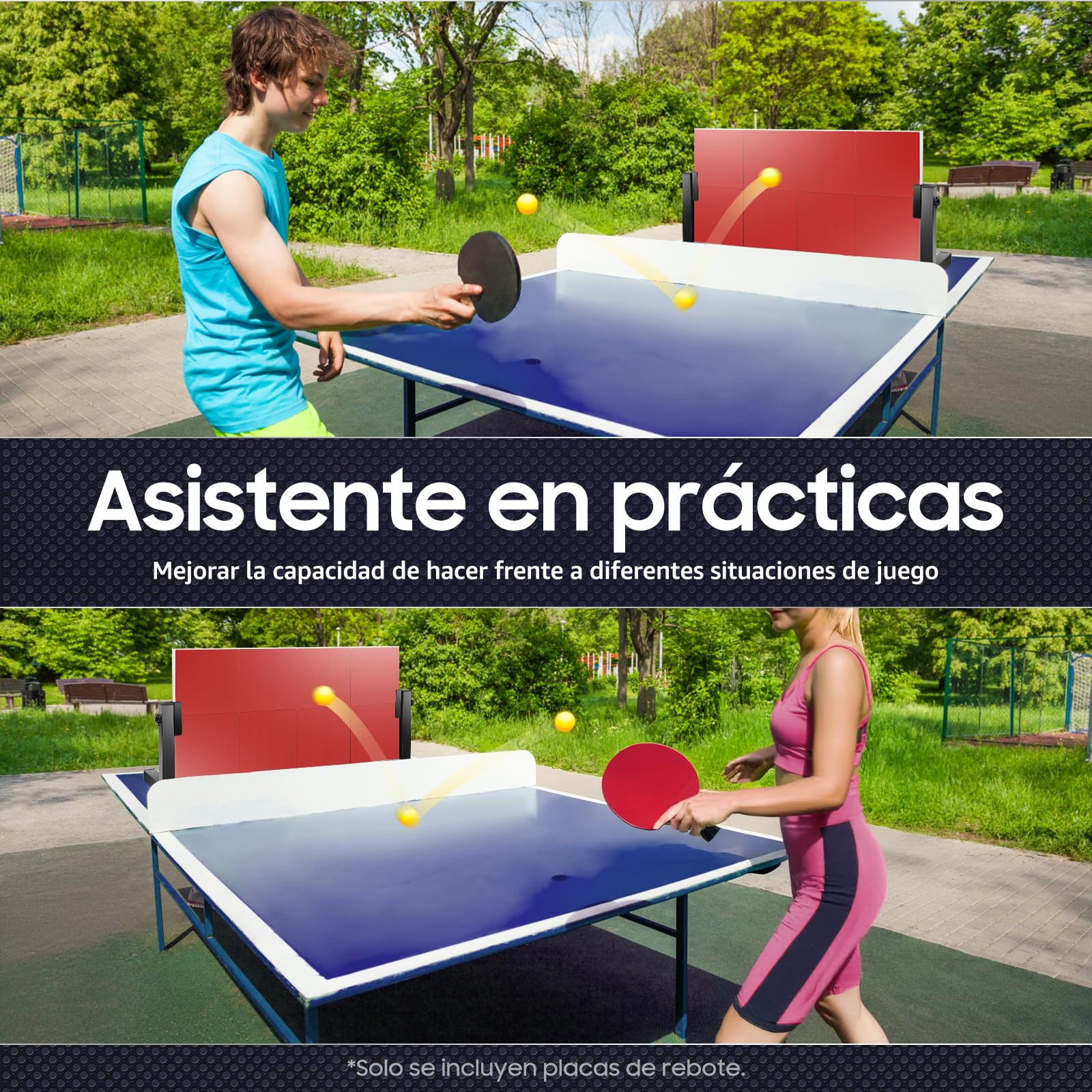 Tabla de Ping Pong para Retorno y Rebote - Mesa Vertical para Casa, Gimnasio, Interior y Exterior