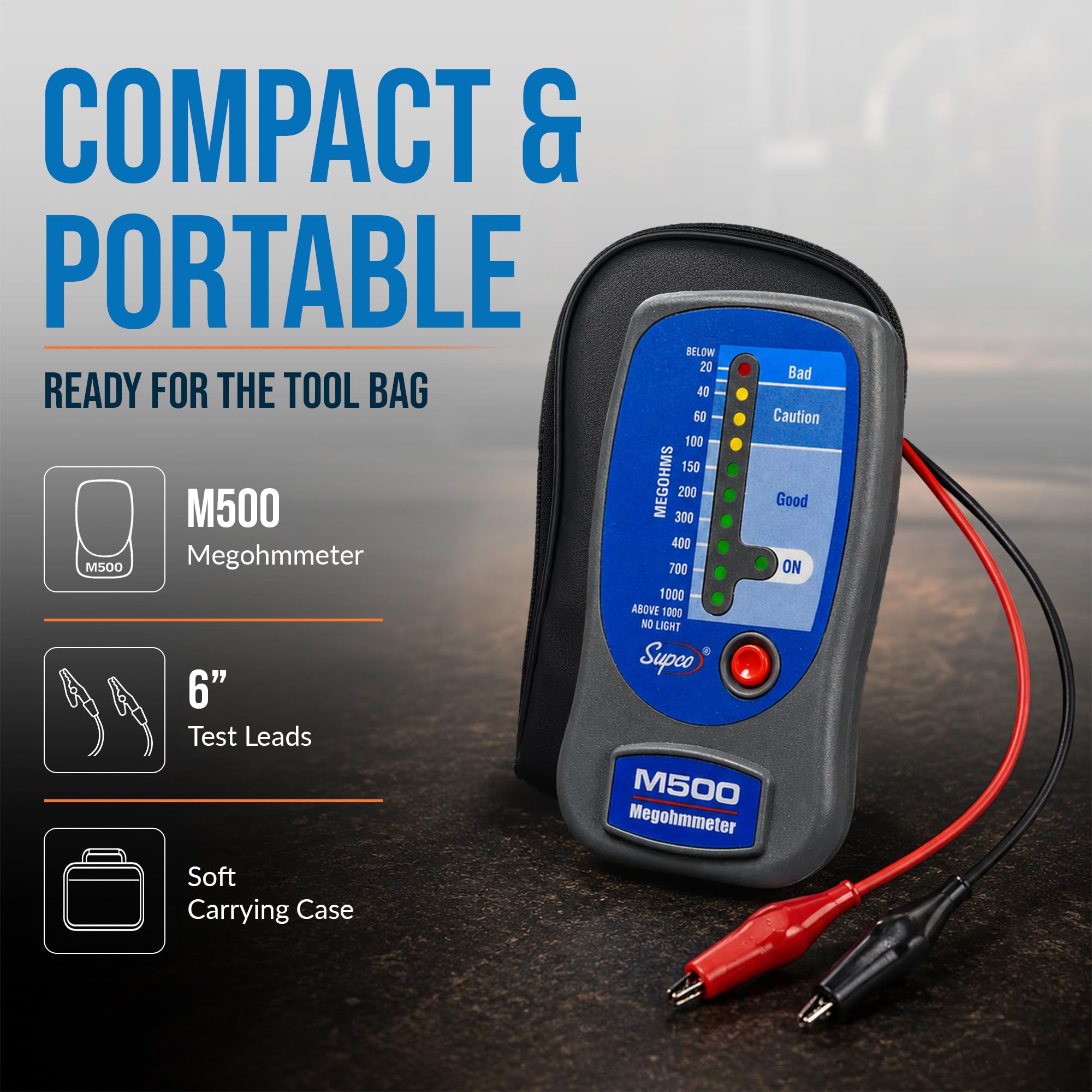 Supco M500 Electronic Megohmmeter, 0 to 1000 Megohms — Amazon image 6