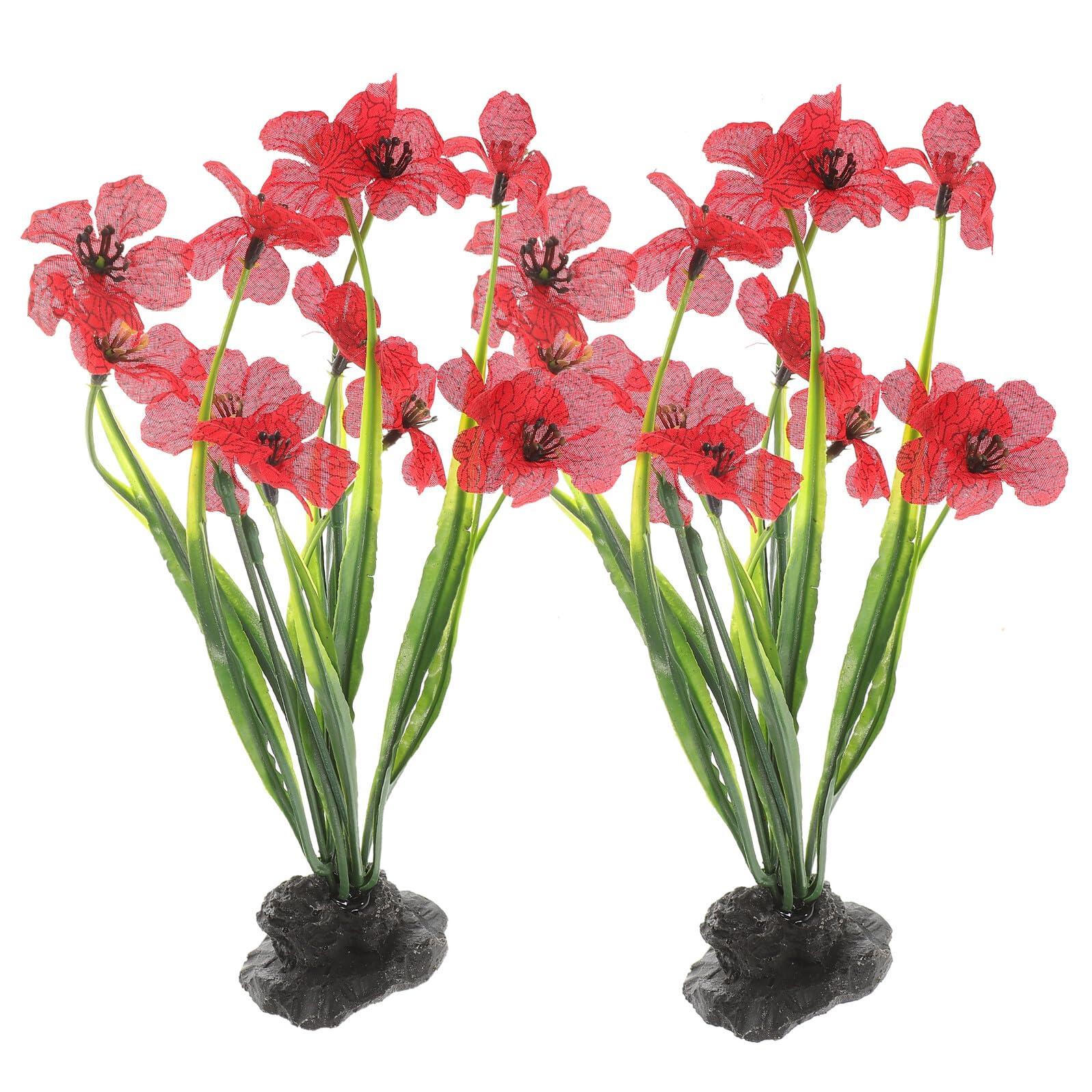 Artificial Aquarium Plants 2pcs Fish Tank Decorations Plastic Fake Plants for Fish Tank Aquatic Pets Household Aquarium Decor