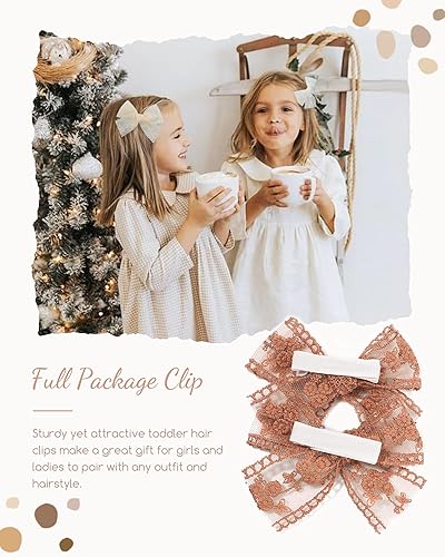 Miniatura 4 de doboi Paquete de 20 lazos para el cabello de bebé niña 10 colores encaje totalmente forrado accesorios para el cabello lazos para niñas bebés niños