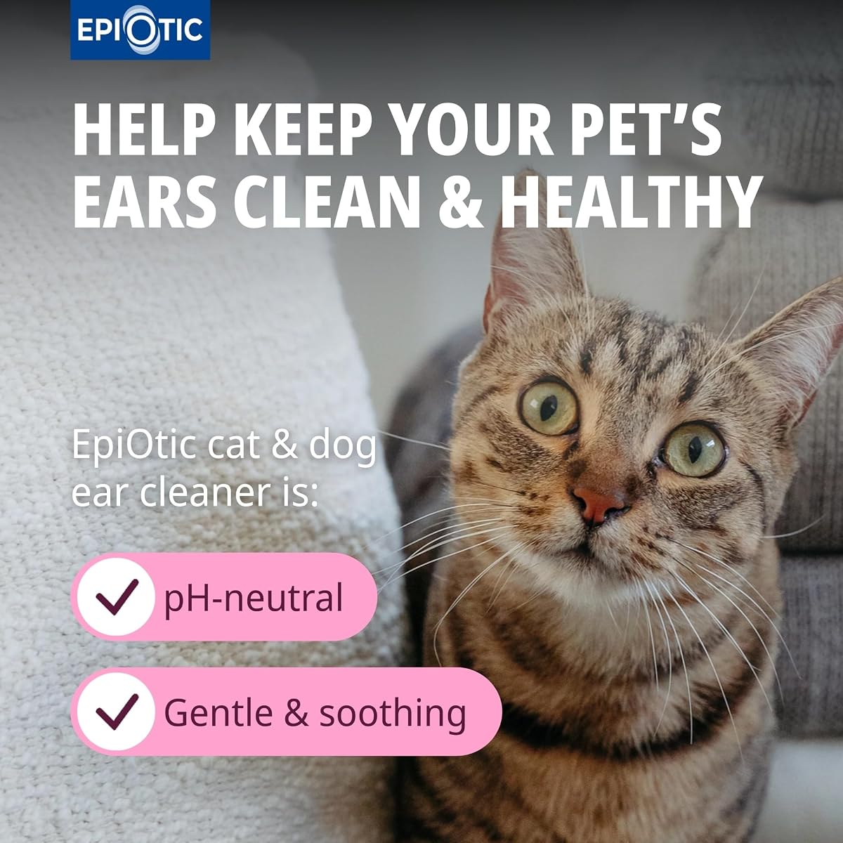 Virbac EpiOtic Cat and Dog Ear Cleaner Solution - Antibacterial and Anti-fungal Dog and Cat Ear Cleaner - 60ml — view 3
