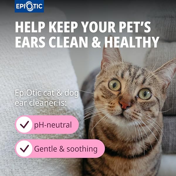 Virbac EpiOtic Cat and Dog Ear Cleaner Solution - Antibacterial and Anti-fungal Dog and Cat Ear Cleaner - 60ml - 3