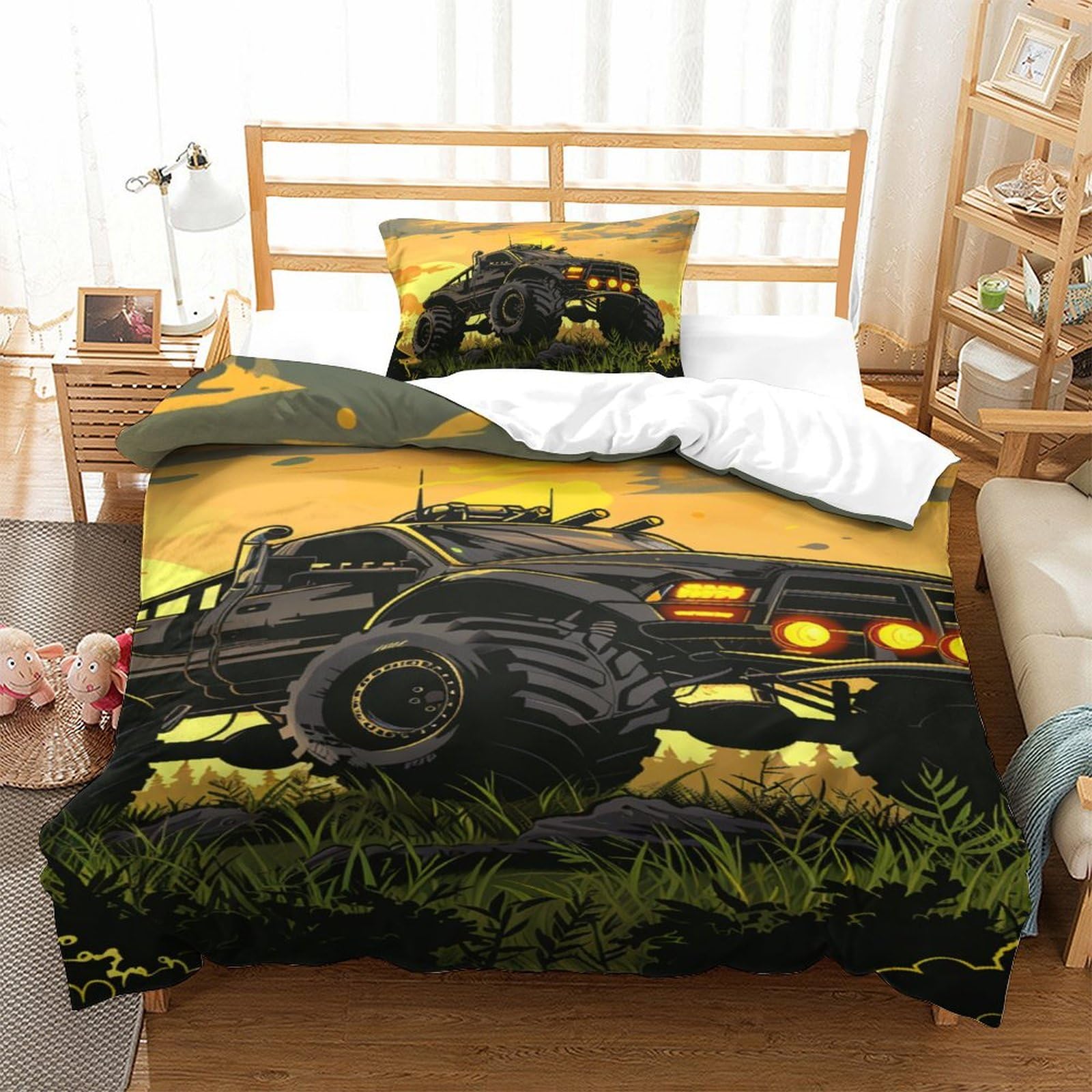Housse de couette camion en microfibre douce avec fermeture éclair