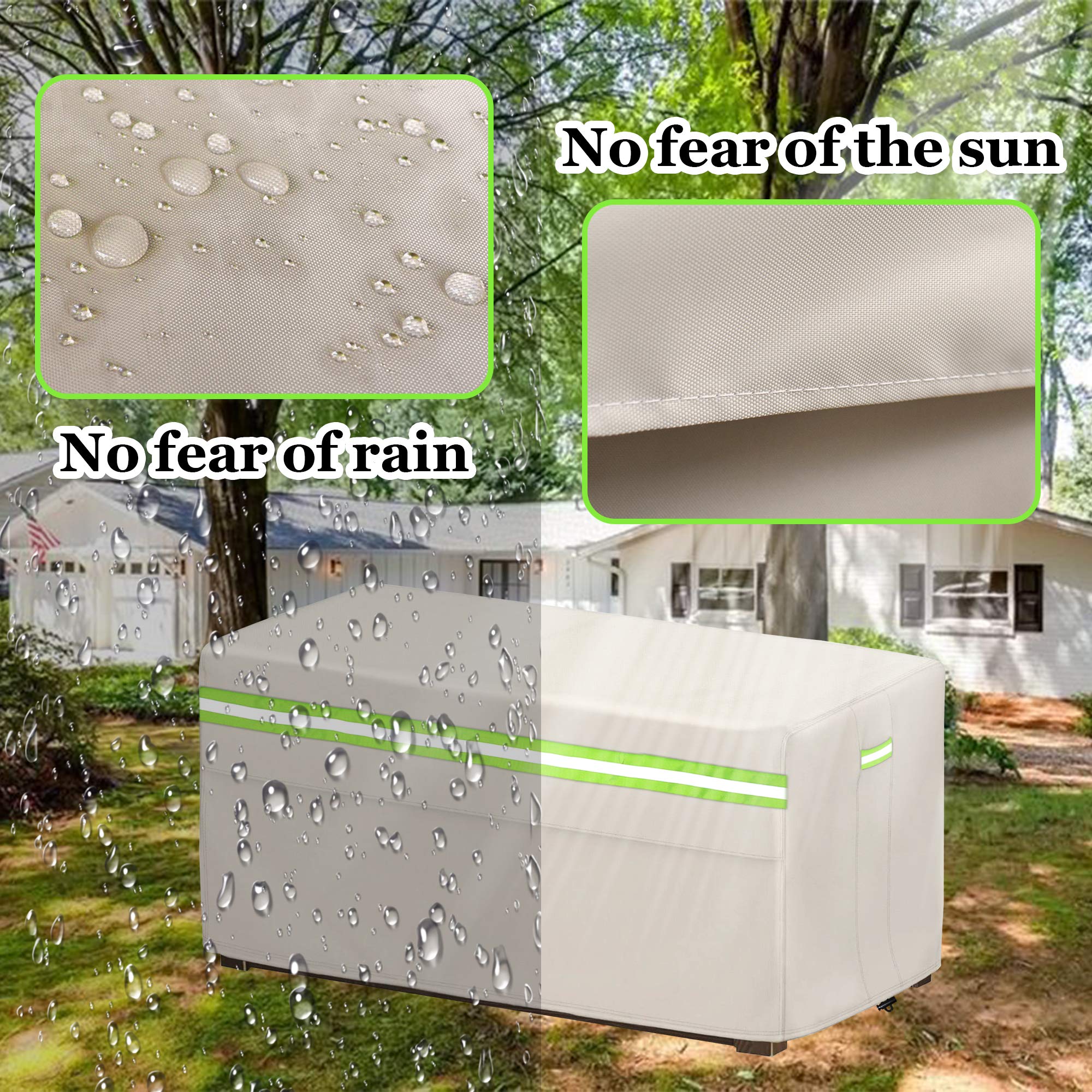Abdeckung für Aufbewahrungsboxen, Gartenbox wasserdicht, Rip-Stop und witterungsbeständig,rechteckige Deckbox-Abdeckung S-123cm x 62cm x 55cm