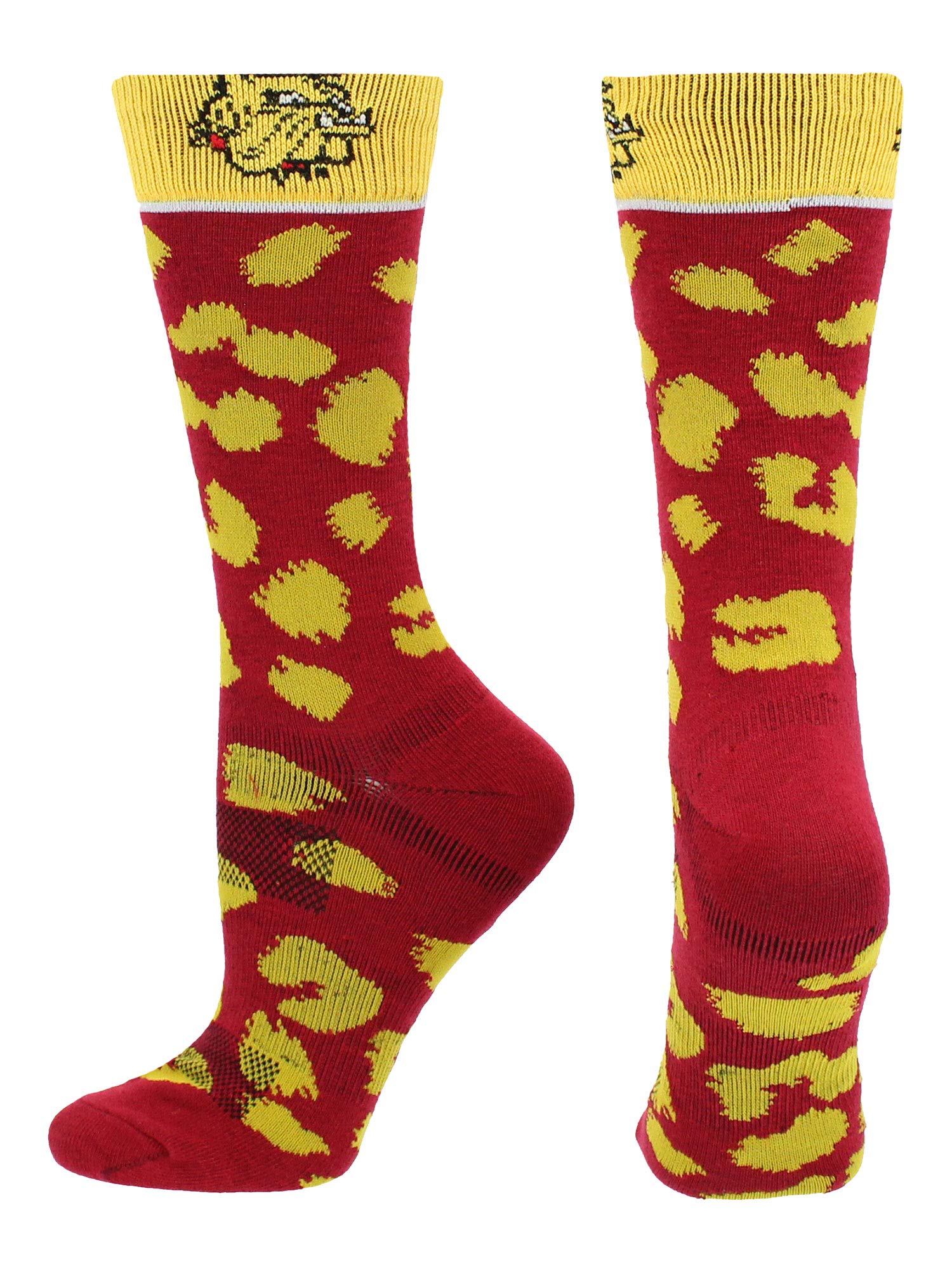 TCK Minnesota Duluth Bulldogs Womens Savage Socks (Maroon/Gold, Medium)
