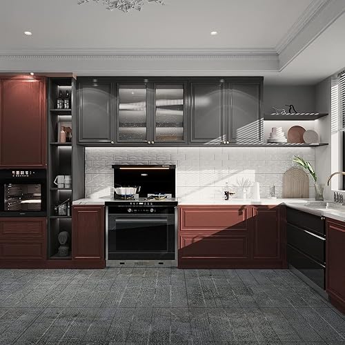 Miniatura 5 de VIOPVERY Papel adhesivo de acero inoxidable marrón rojizo de 15.7 x 197 pulgadas, papel tapiz para despegar y pegar, impermeable, fácil de quitar,