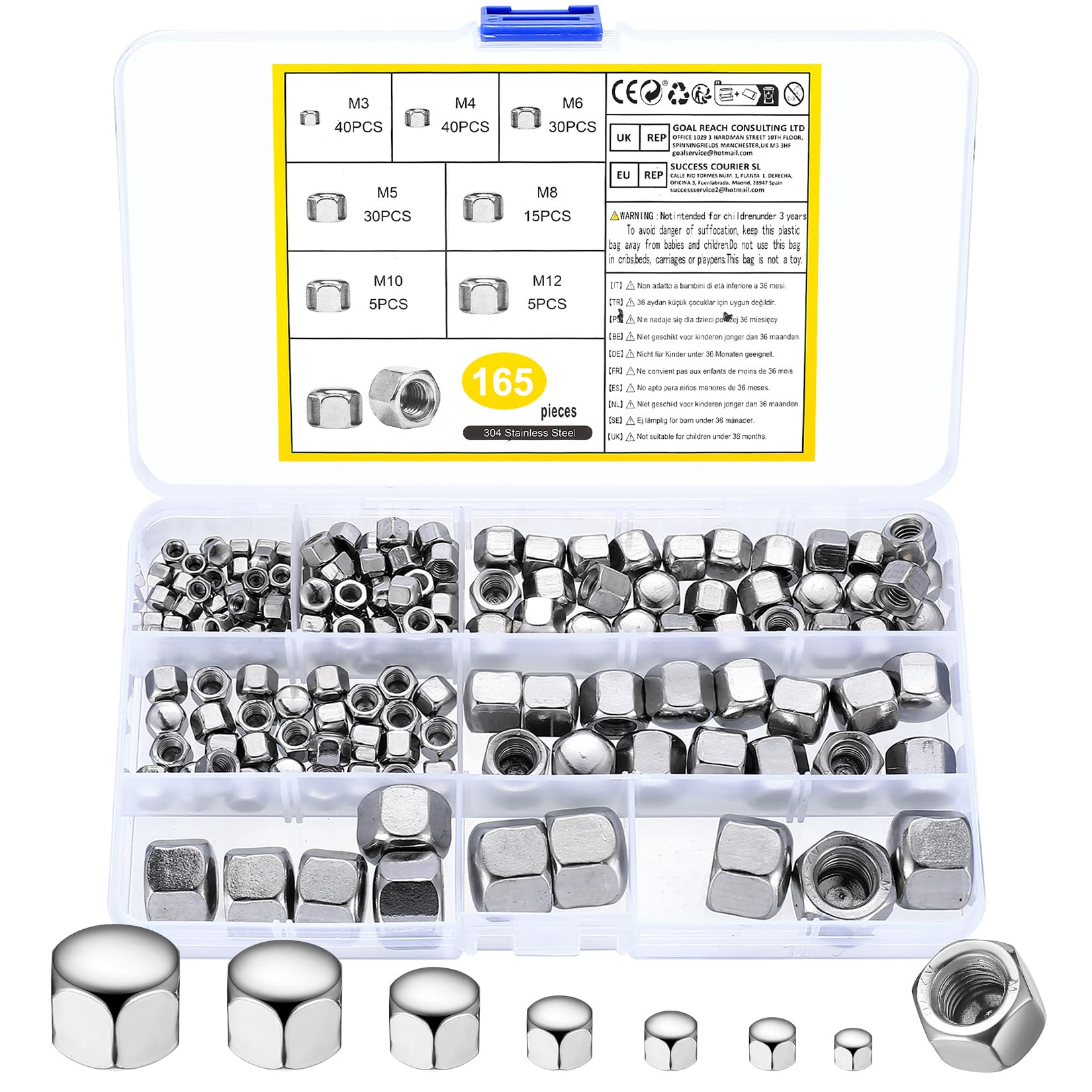 M4/ M6 / M8 Metric 304 Stainless Steel DIN934 Hex Nuts Machine Screw