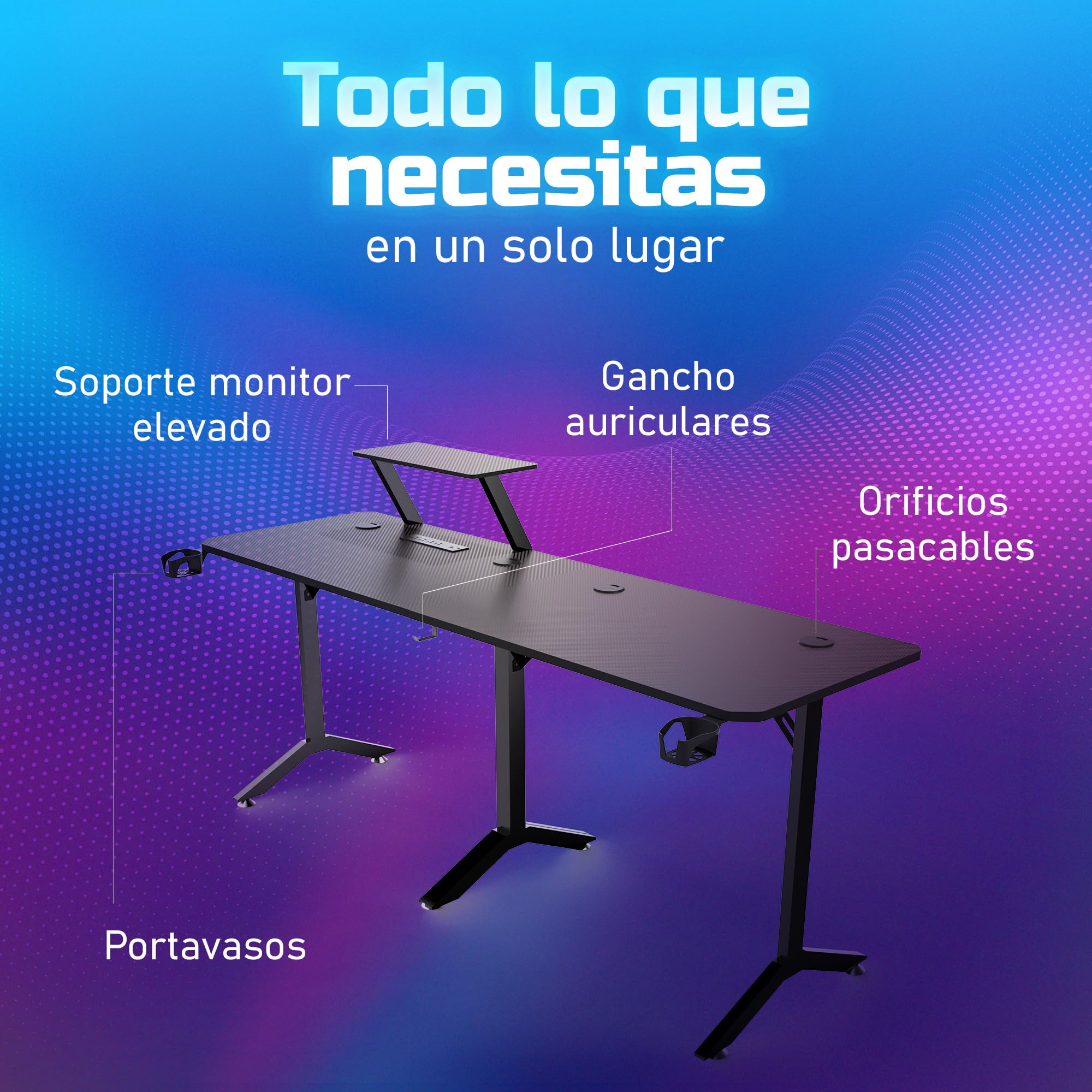 Unicview Escritorio Esquinero o Lineal 2 en 1 para Gaming y Oficina, Mesa en L Modular 146x146 cm con Soporte Monitor, Mesa Esquina o Lineal Multifunción para Home Office y Setup Gamer