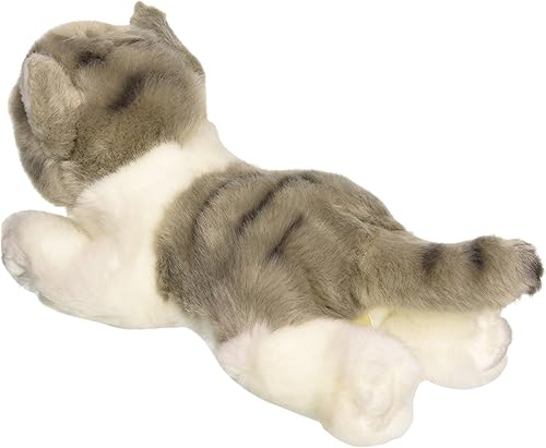 Miniatura 2 de Aurora® Adorable gato atigrado gris de peluche Miyoni®, detalle realista, compañía entrañable, 8 pulgadas