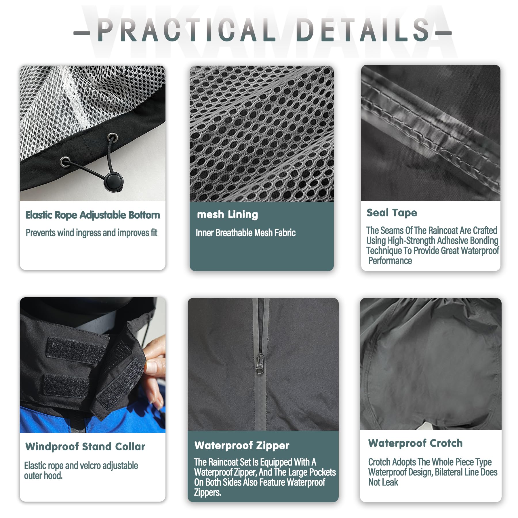 Combinaison de pluie imperméable pour homme, veste de pluie légère et portable réfléchissante pour moto cyclisme équipement de pluie