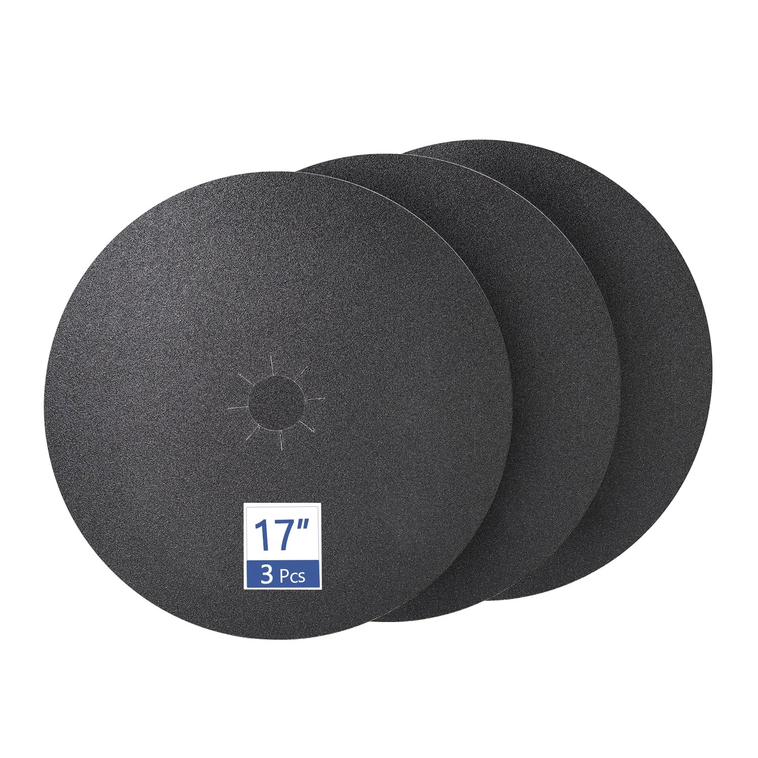 HUAALIUCHE Floor Sanding Disc Cloth-Backed Silicon Carbide，17" x 2" Holes for Concrete, Stone, 100 Grit, 3-Pack