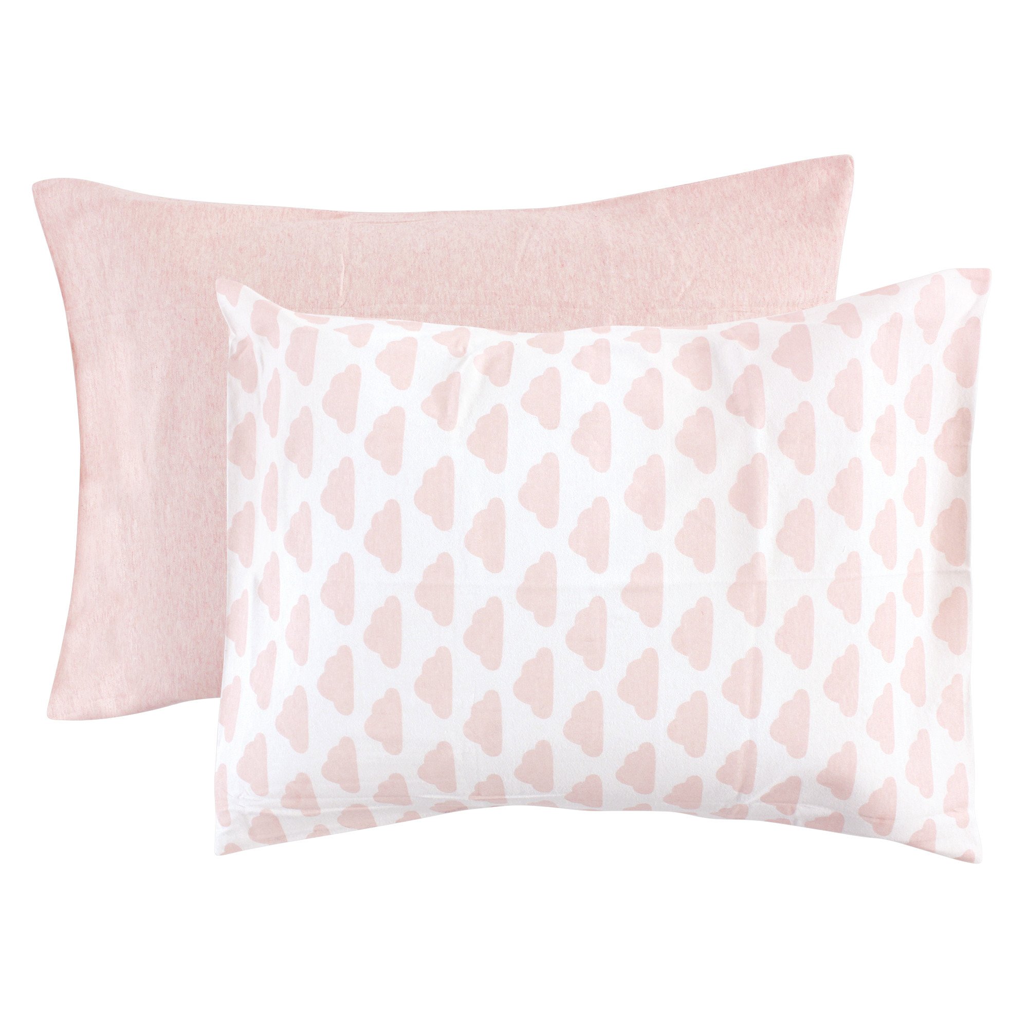 Hudson Baby Unisex Baby and Toddler Cotton Toddler Pillow Case, Heather Pink Cloud, One Size