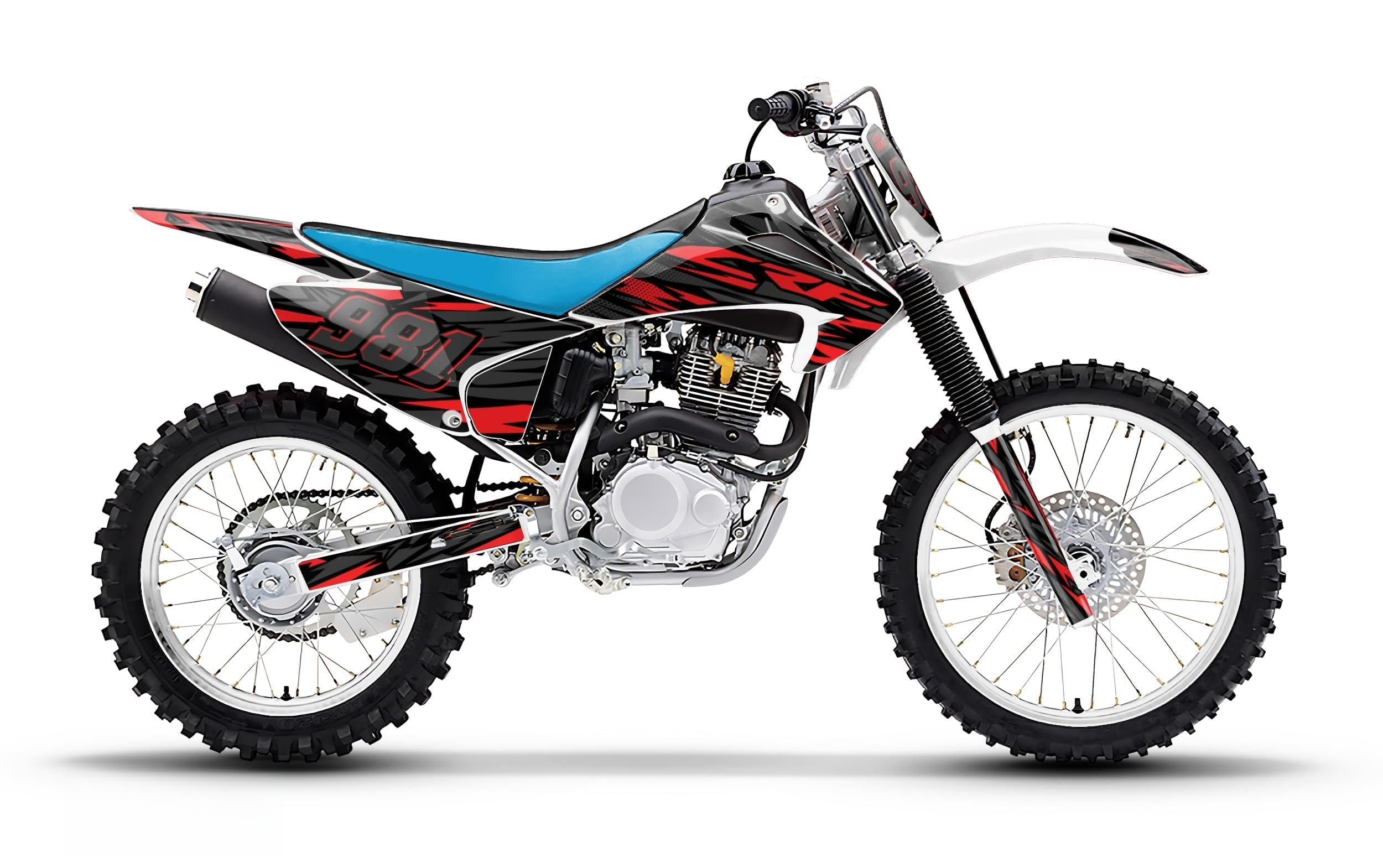 Kalair GFX Graphics Kit for Honda CRF 150F (2003-2007) Twitch Series Red 09 Mil - Dirt bike Custom Racing Graphics Decals Stickers Kit, no-plastics