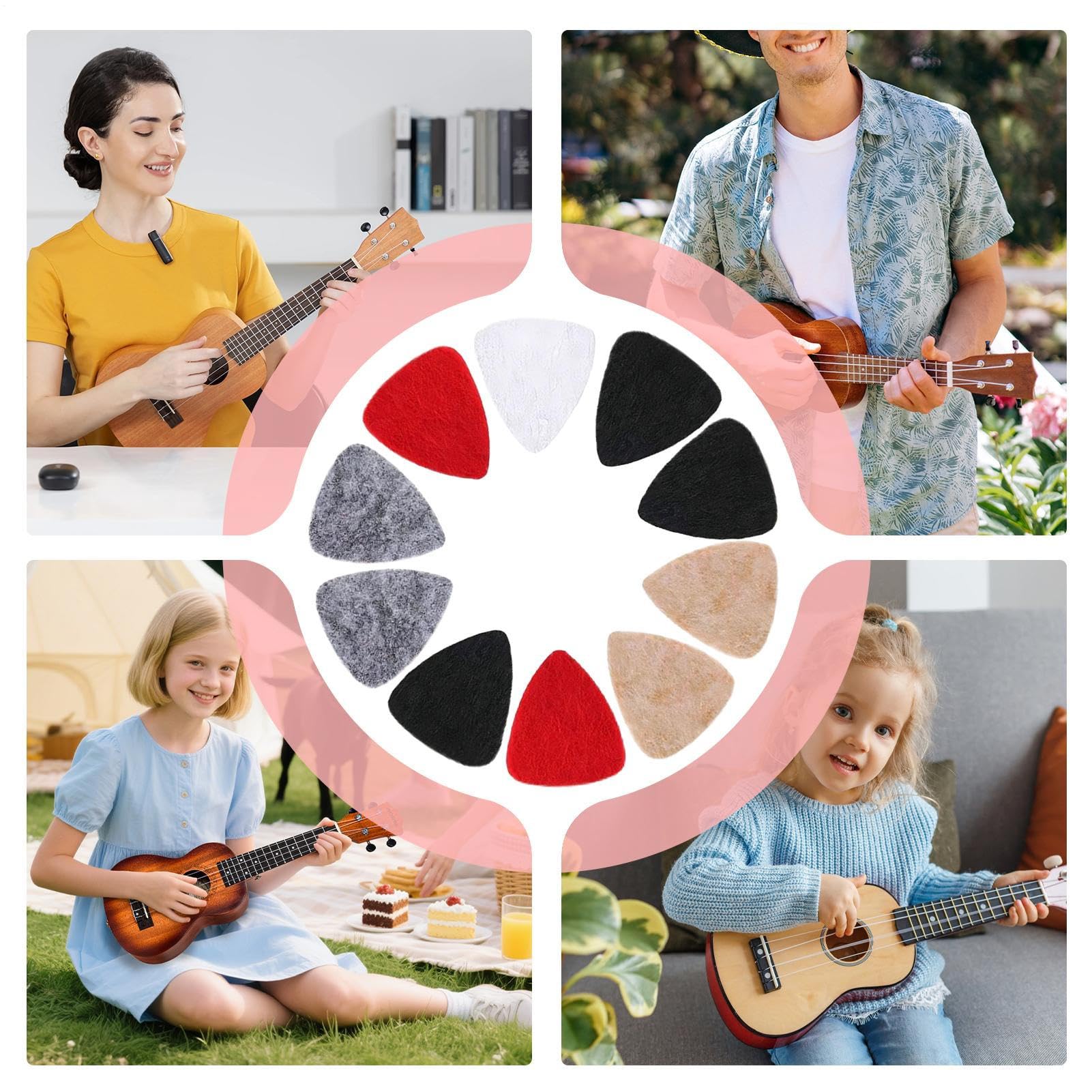 Plettri Chitarra In Feltro Accessorio Multifunzione | Plettri Per Strumenti A Corde per Principianti Professionisti Amanti Musica Dilettanti Concerti Festival Musicale Studio
