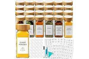 AISIPRIN Glassy Square Vintage Spice Jars