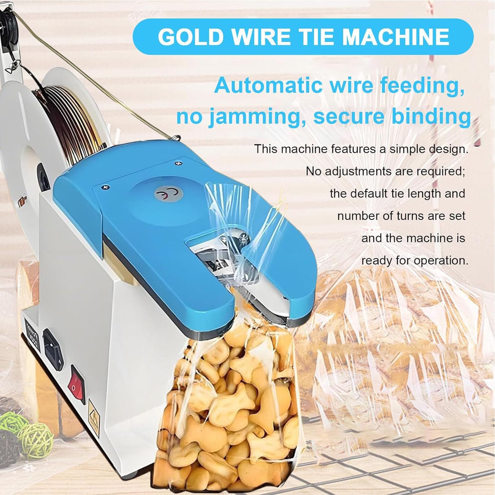 Macchina automatica Twist Tie per una chiusura efficiente del sacchetto, ideale per imballaggi alimentari e esigenze di impacchettamento