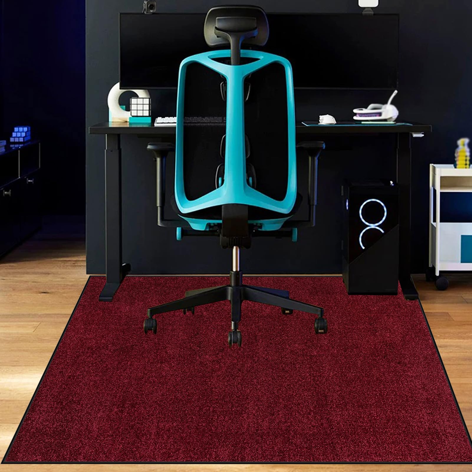 Office Gaming Chair Mat for Hard Floors | Chair Mat for Carpeted Floors Anti-Slip Desk Mat | Computer Gaming Chair Mat for Wooden Floor Protector for Home Office, Carpet Chair Mat 130 x 160 cm