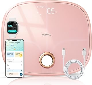 Etekcity Rechargeable Smart Scale for Body Weight, FSA Eligible, Pink
