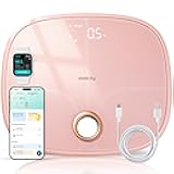 Rechargeable Pink Smart Scale for Body Weight, BMI, Fat, Muscle Mass, Digital Bathroom Scale with 13 Metrics, Secret Mode, Bluetooth Connect to Free Apps, Cotton Candy Pink