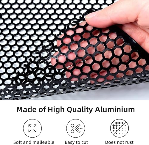 Miniatura 17 de AggAuto Malla universal para parrilla de automóvil de 40 x 13 pulgadas, de acero inoxidable revestido de cloruro de polivinilo, rejilla