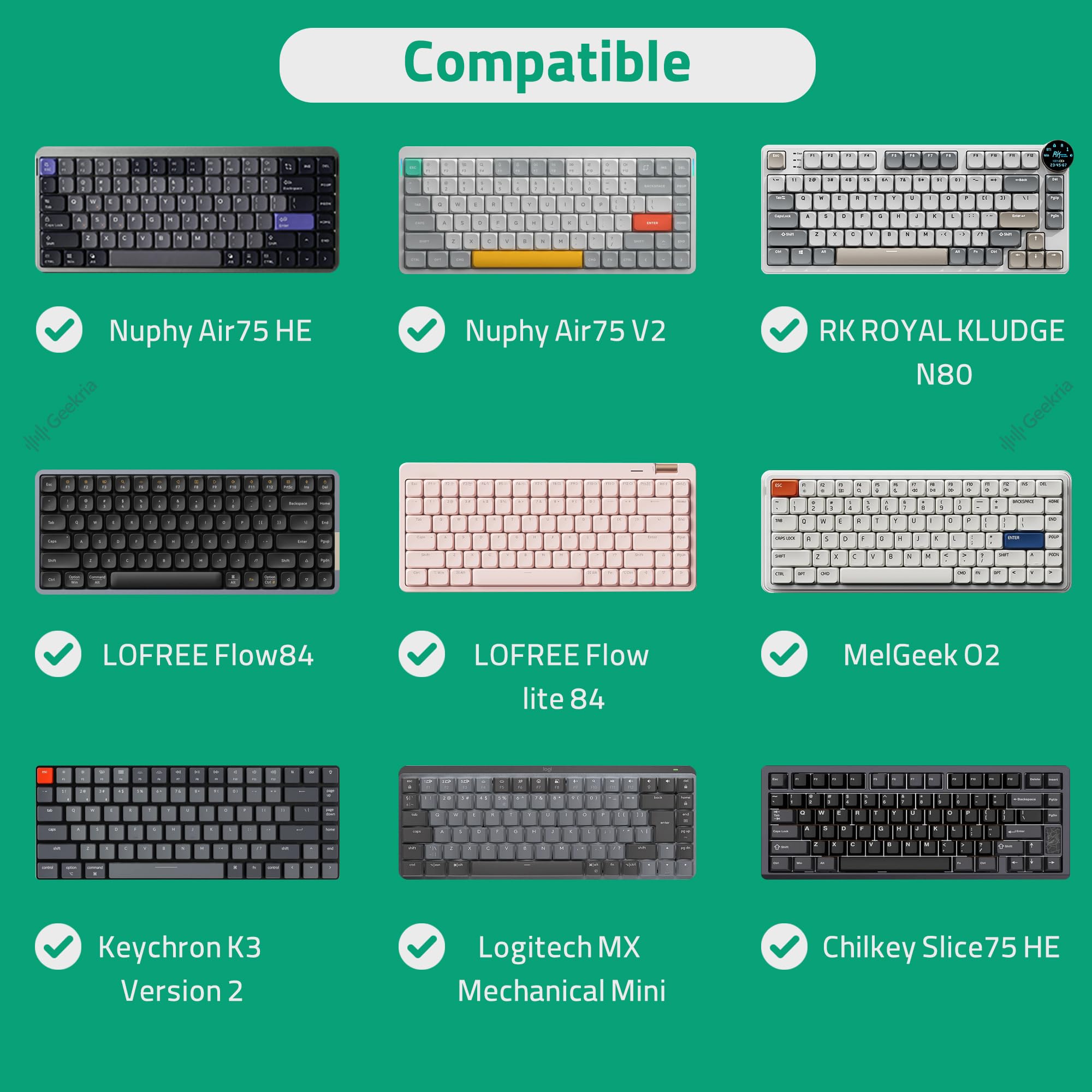 GEEKRIA Slim Tastaturhülle, kompatibel mit Nuphy Air75 V3, Logitech MX Mechanical Mini, MelGeek O2, LOFREE Flow84/Flow Lite 84, 84 Tasten Hartschalen-Reisetasche (Pink)