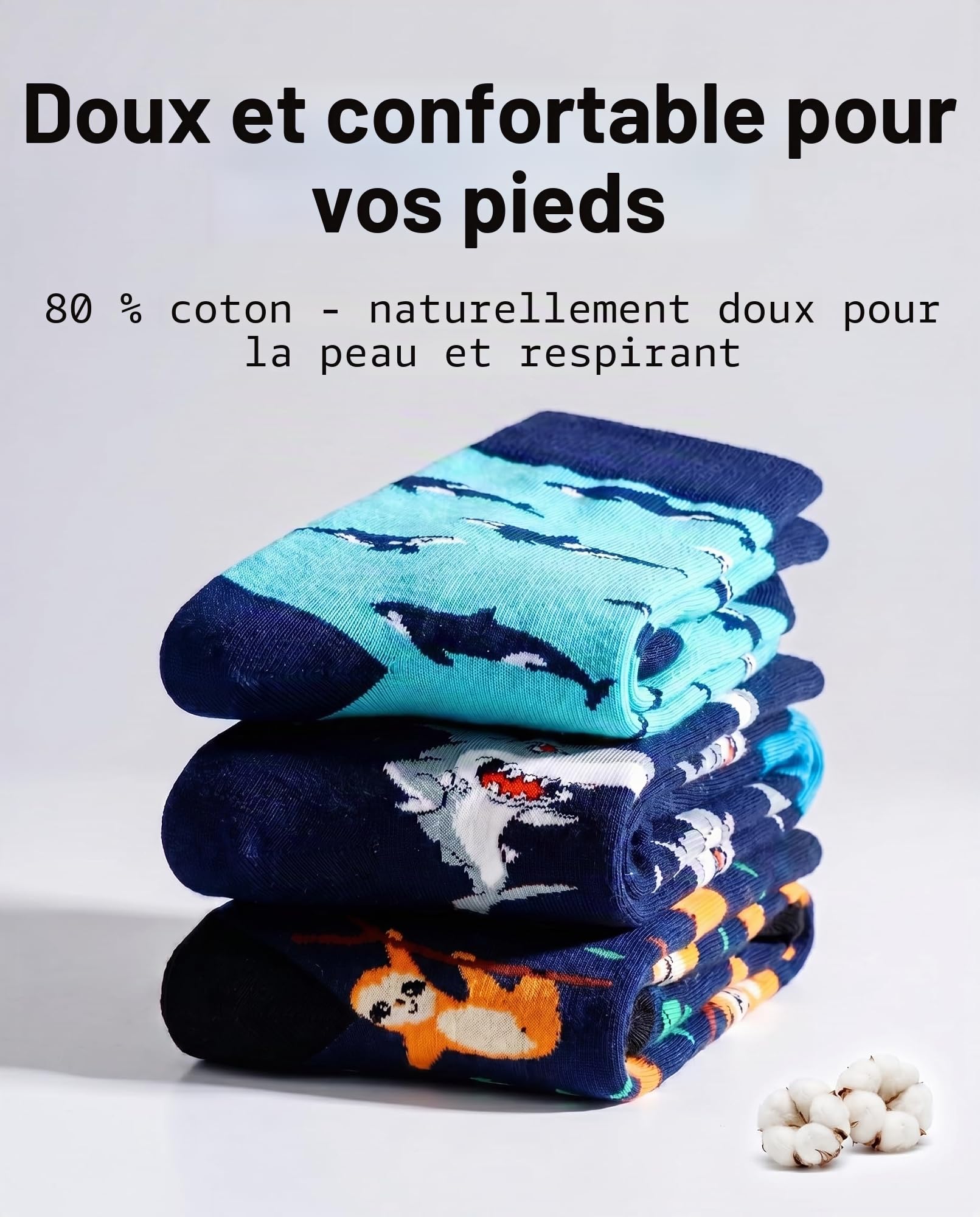 WeciBor 12 Paires Chaussettes Amusantes et Décontractées Pour Homme Colorées Chaussettes en Coton Motif