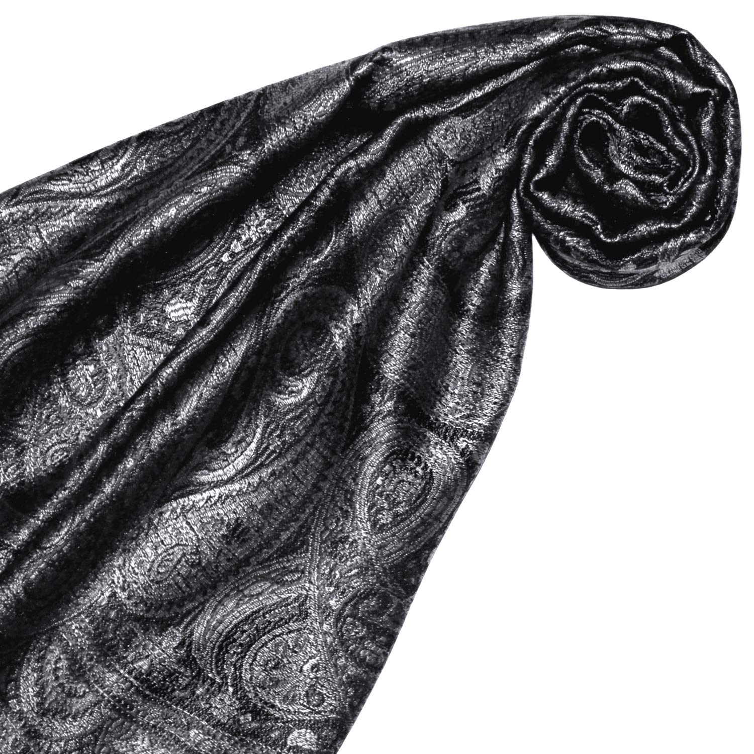 Lorenzo Cana Sciarpa di seta da uomo, 100% seta, elegante motivo Paisley tono su tono