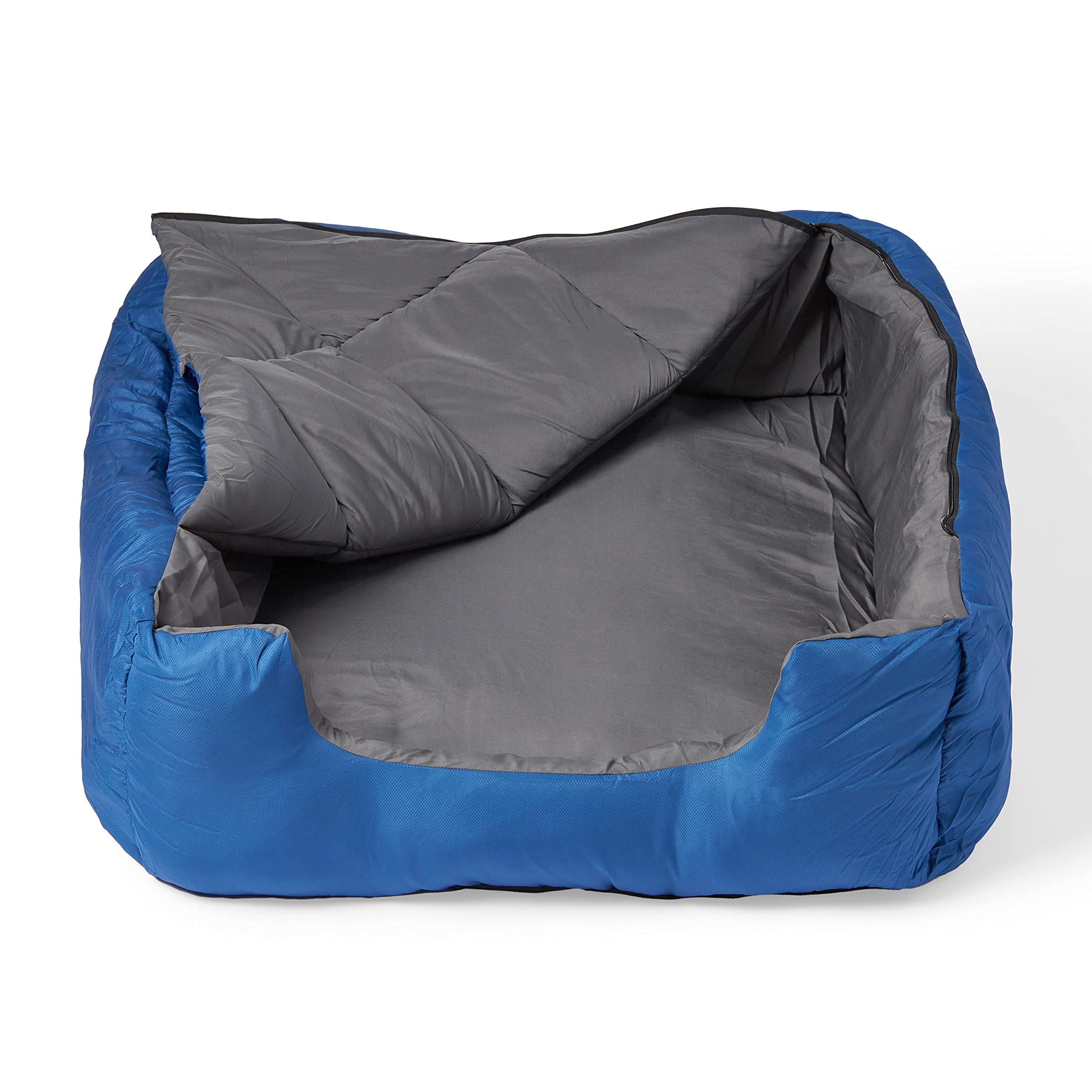 OmniCore Designs Haustierschlafsack (MD/Blau) mit Reißverschluss für Reisen, Camping, Wandern | gut für kleine und große Haustiere | Verwendung als Haustierbett, Haustiermatte oder Haustierdecke