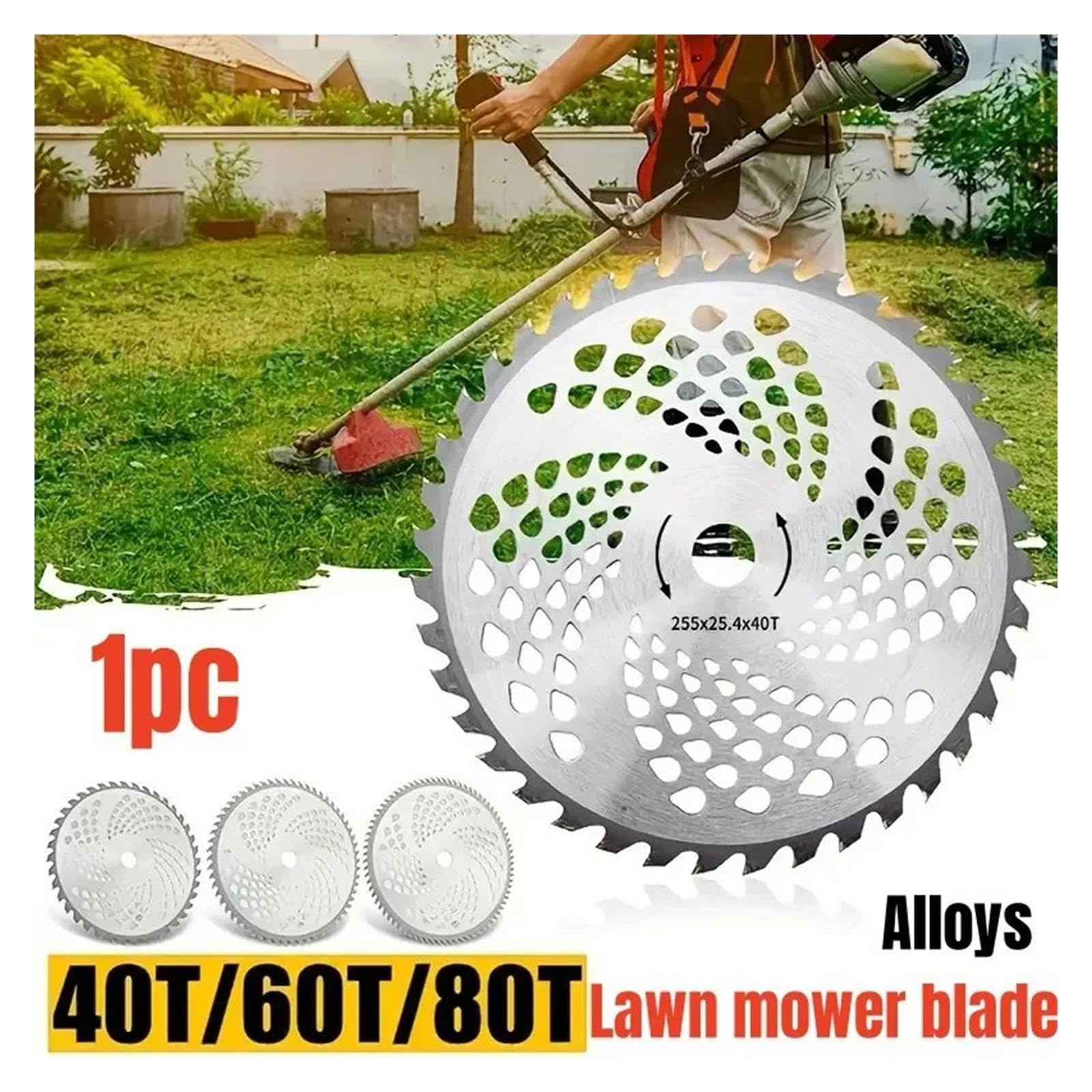 Cortacésped con Cabezal De Cuchilla, Disco Cortacésped De Madera De 40/60 / 80 Dientes para Desbrozadora, Piezas De Hierba De Jardín(5A-60T)