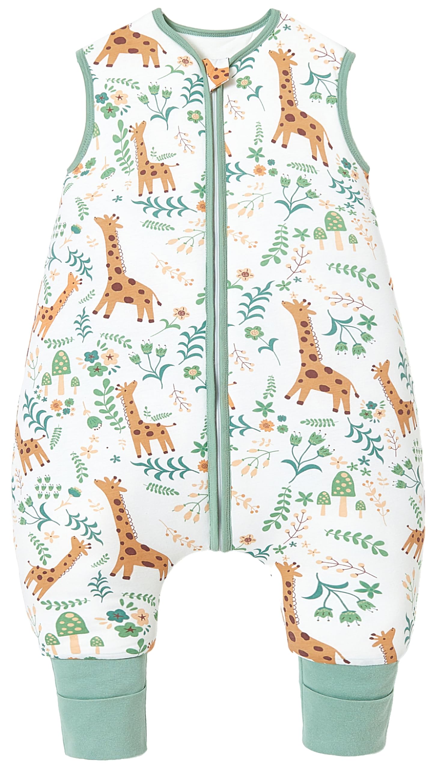 Chilsuessy 2er Pack Baby Schlafsack mit Beinen 1.5 Tog Ganzjahres Schlafsack mit Füßen aus 100% Baumwolle