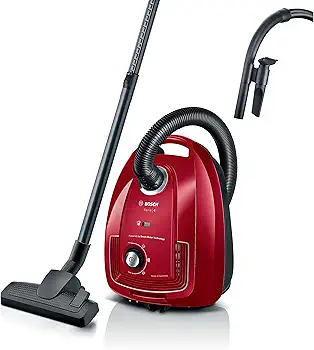 Bosch - Aspirador con Bolsa,Serie 4,Filtro higiénico PureAir, Rojo, BGB38RD2