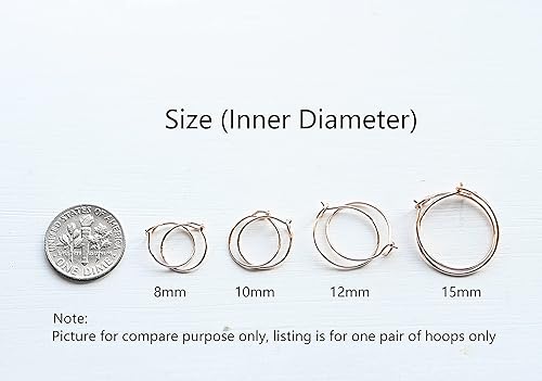 Miniatura 19 de Aretes de aro pequeños y finos para mujer, chapados en oro de 14 quilates o plata de ley, aretes de aro de oro hipoalergénicos ligeros Chapado