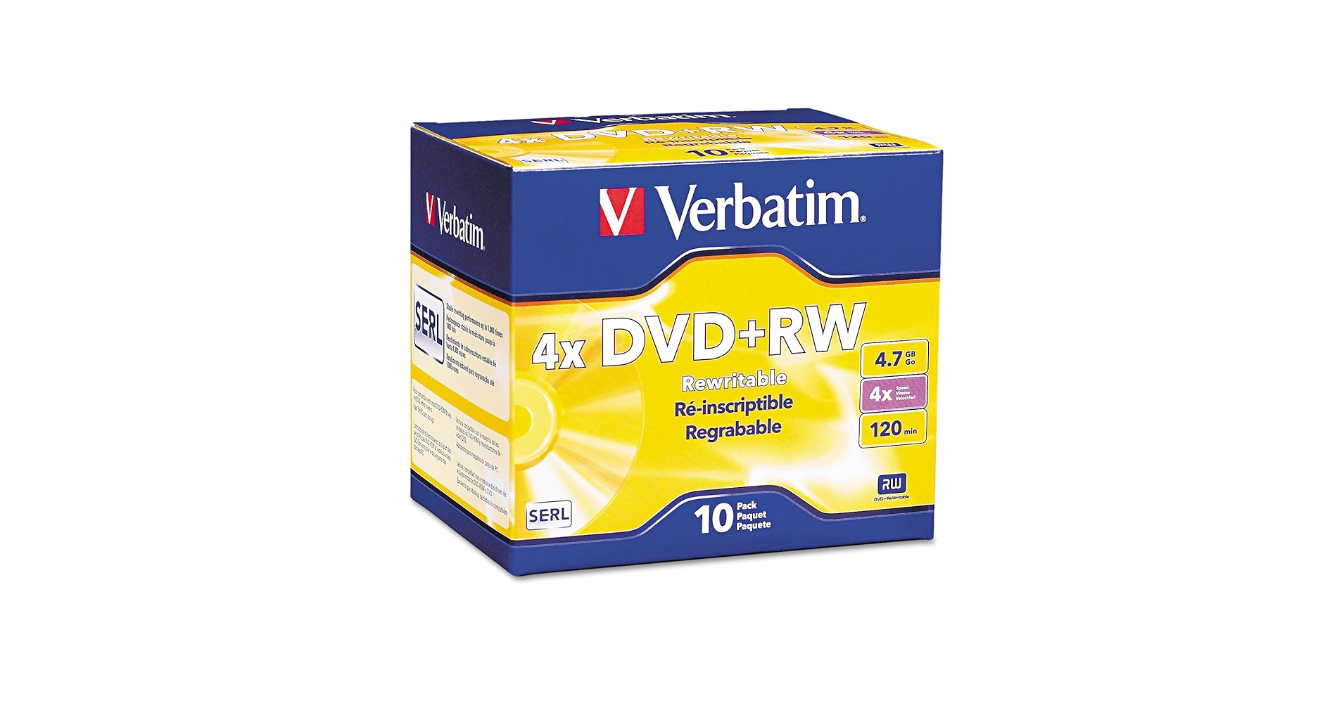 (未使用･未開封品)　Verbatim 94839?DVD + RWディスク、4.7?GB、4?x、W/スリムジュエルCases、パール、10?/パック p1m72rm Amazon.com: Verbatim 94839 DVD+RW Discs, 4.7GB, 4X, w/Slim