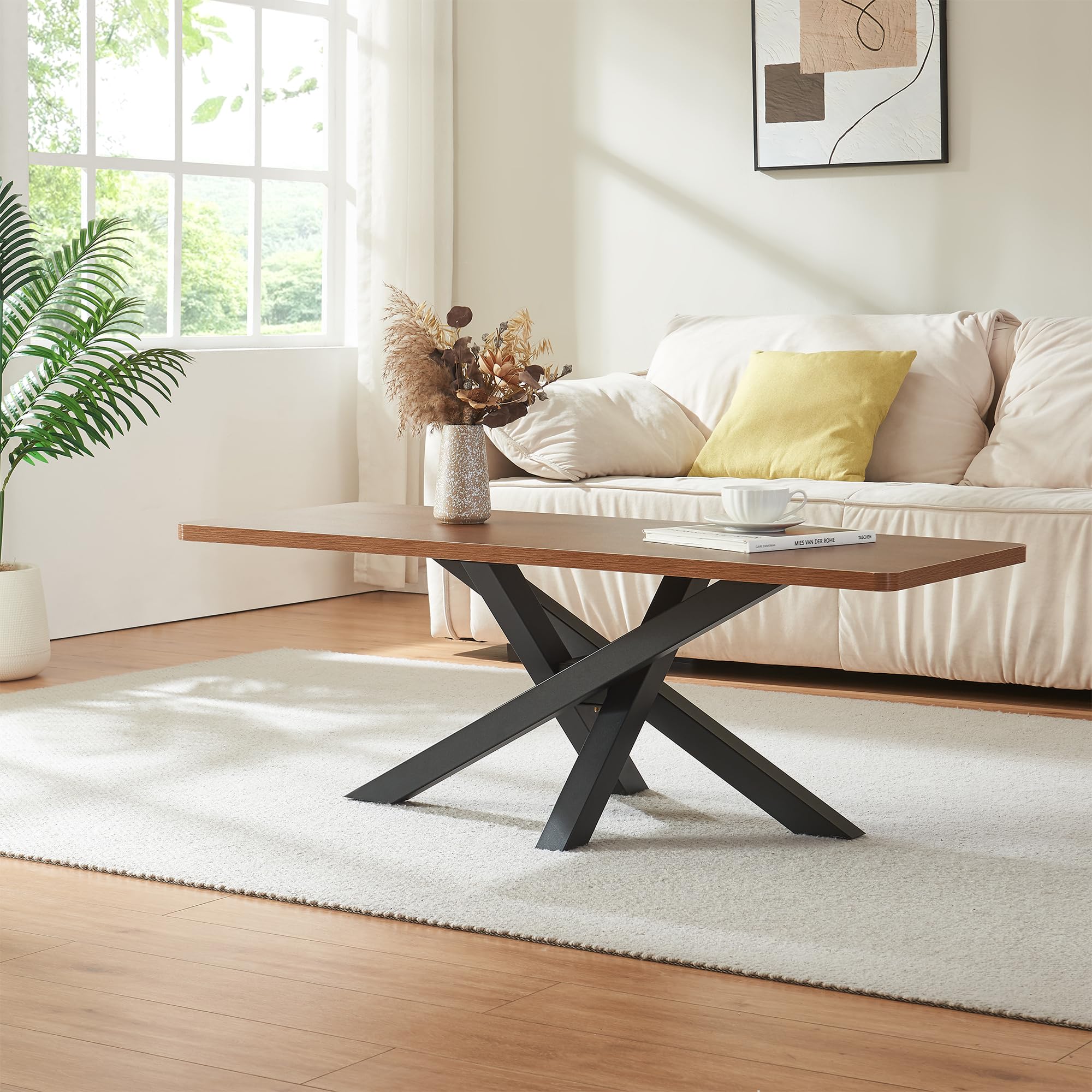 [en.casa] Tischbeine Umala Tischgestell Spider Metall 80 x 49 x 43 cm Metallbeine für Beistelltisch Couchtisch Möbelfüße max. 160 kg Tischfüße Stahl Schwarz