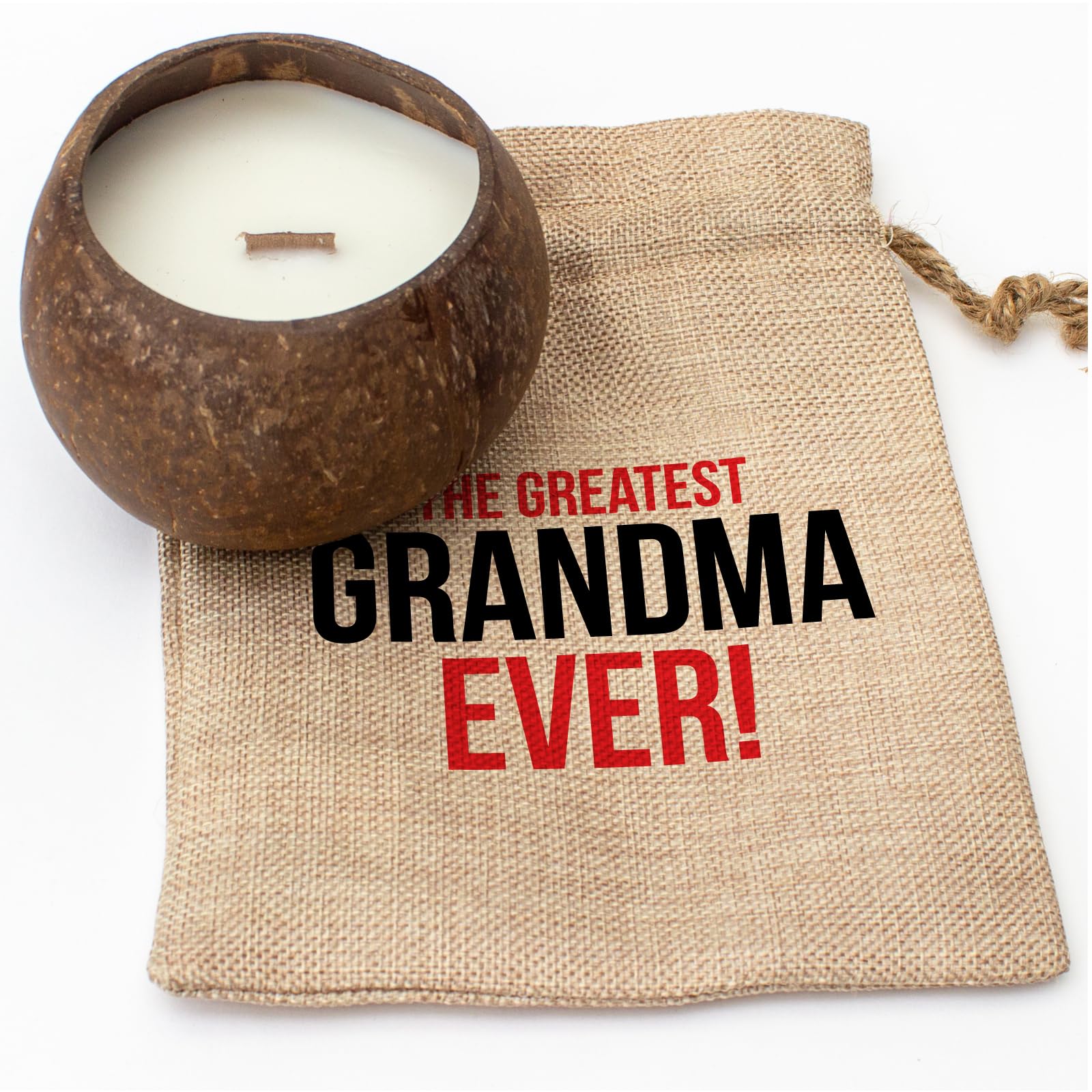 The Greatest Grandma Ever – świeca kokosowa – prażony aromat kokosowy – wosk sojowy – ręcznie wylewana – prezent
