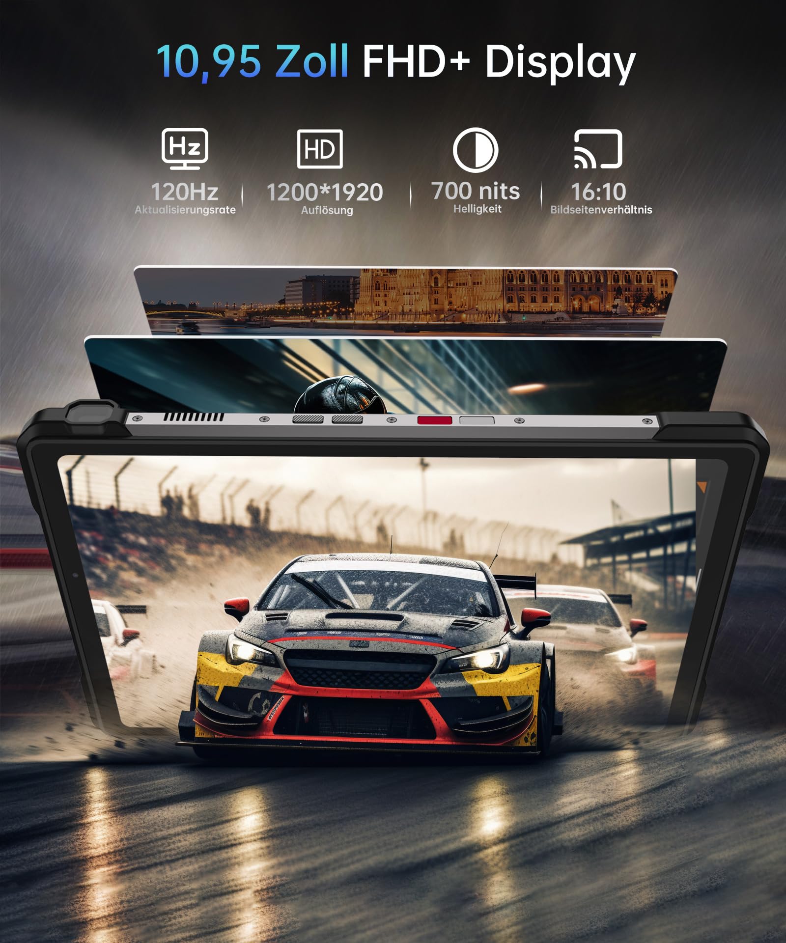 8849 Tank Pad E Android 14 4G Outdoor Tablet mit 21.000 mAh Großer Akku | 10.95’’ Großes Display, Built-in 100-LM-Projektor, IP68 Wasserdicht Staubdicht, 512GB Rugged Robustes Tablet Mit Ständer OTG