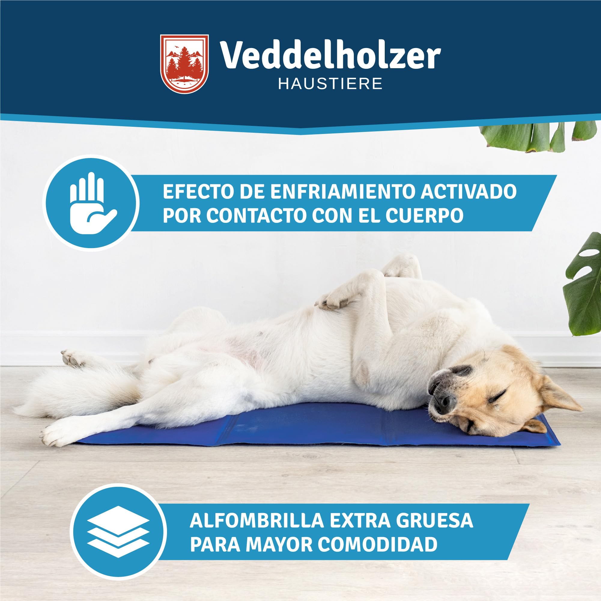 Veddelholzer Alfombrilla de refrigeración (L) para Perros Extra Gruesa, Resistente a los arañazos, Auto-refrigerante sin Electricidad, Verano y Viajes, para Perros