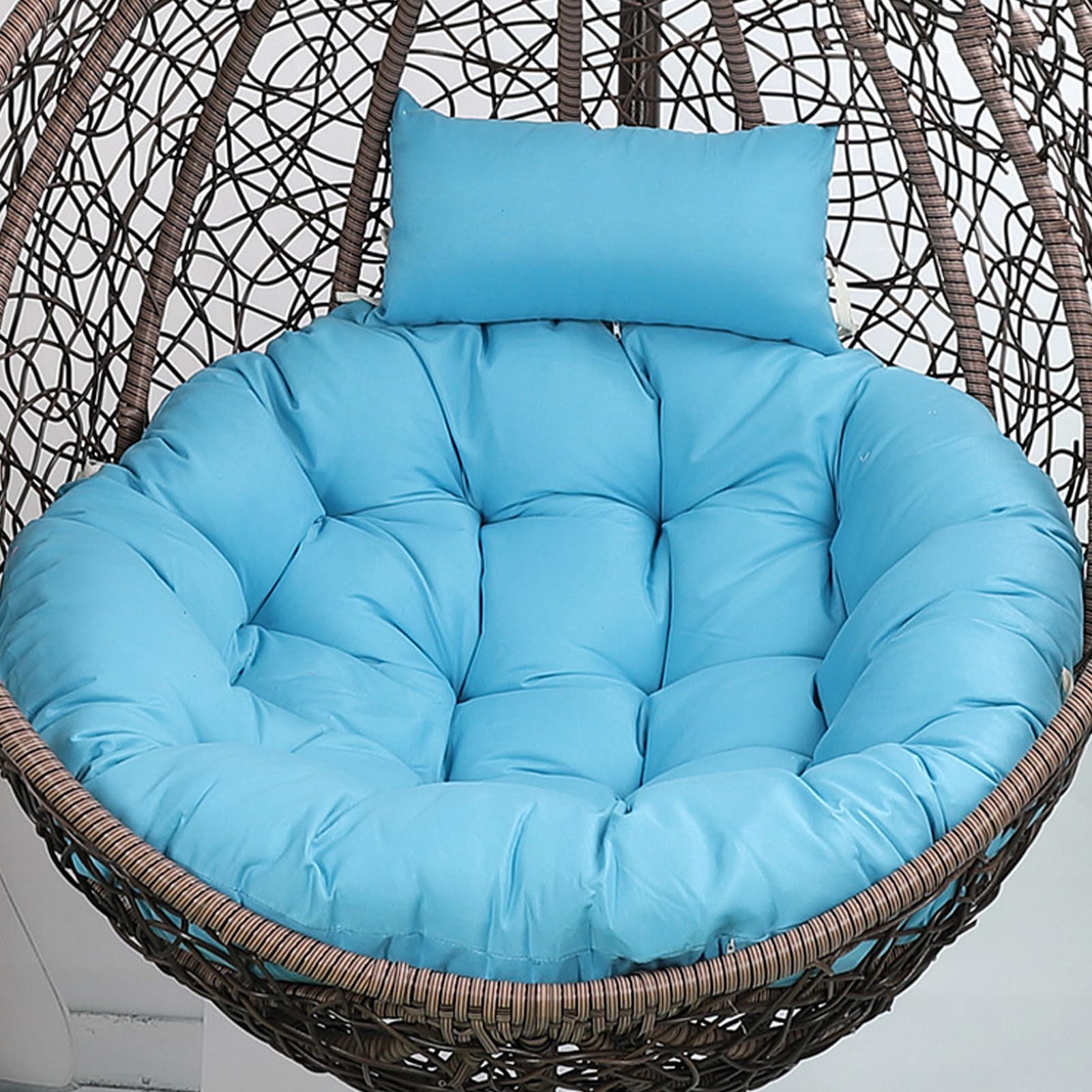 Swing Chair Cushion Soft Thick Egg Chairs Cushion, Includes Head Pillow Breathable Hammock Chairs Hanging Baskets Machine Washable Perfect for Relaxing in Garden Patio or Living Room,NO01,100cm
