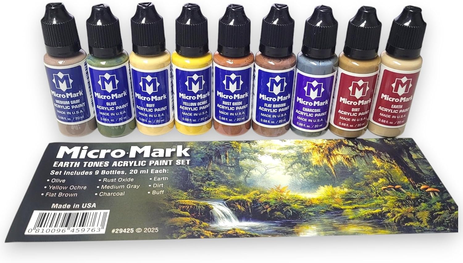 Micro-Mark Earthtones Acrylic Paint Set, Versatile Paint Set for Models, Miniatures, and Crafts image 2
