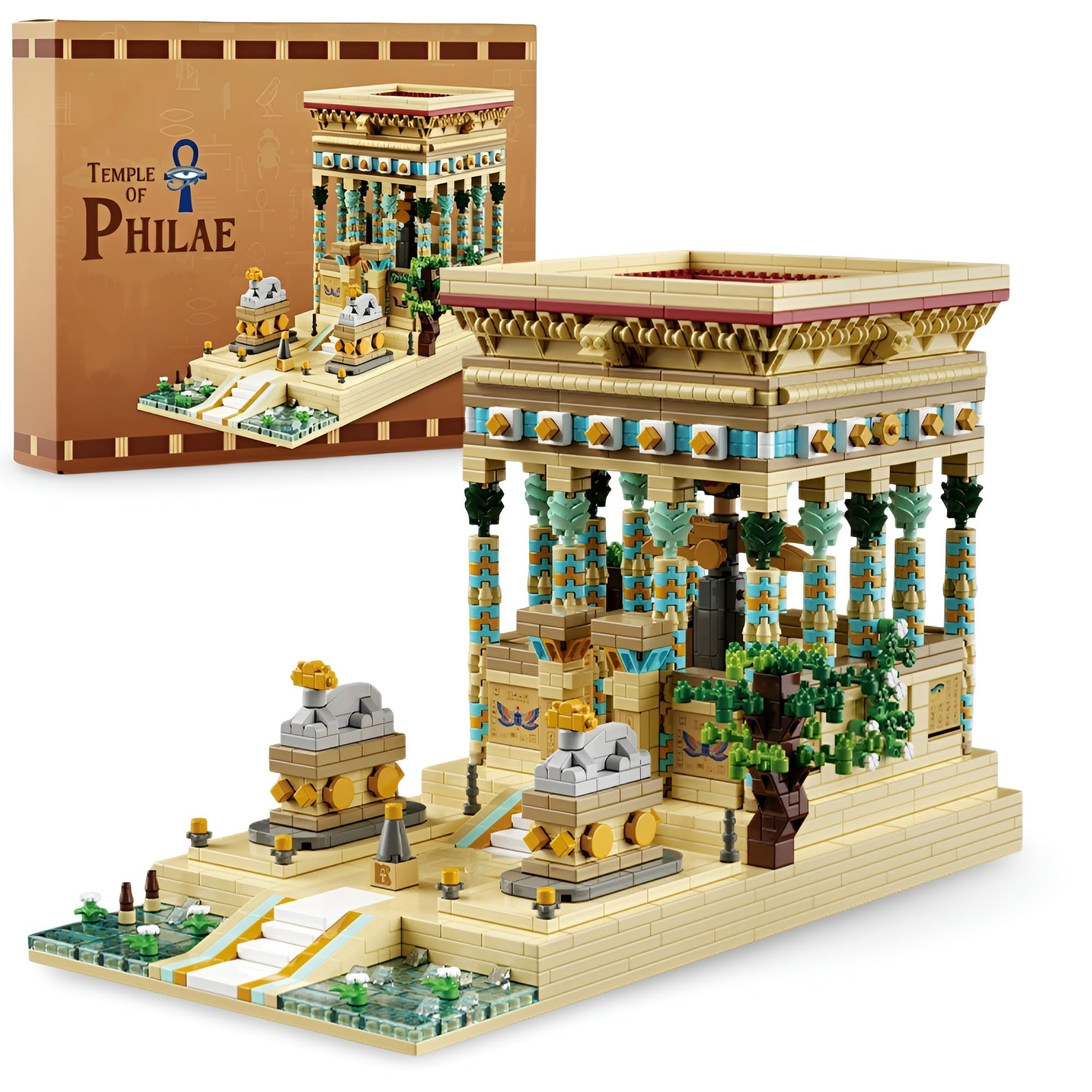 Ancient Egyptian Temple Building Block Set, 2105 PCS Architecture Bricks