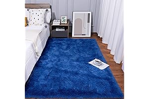 Super Soft Shaggy Rug (3x5ft, Navy Blue)
