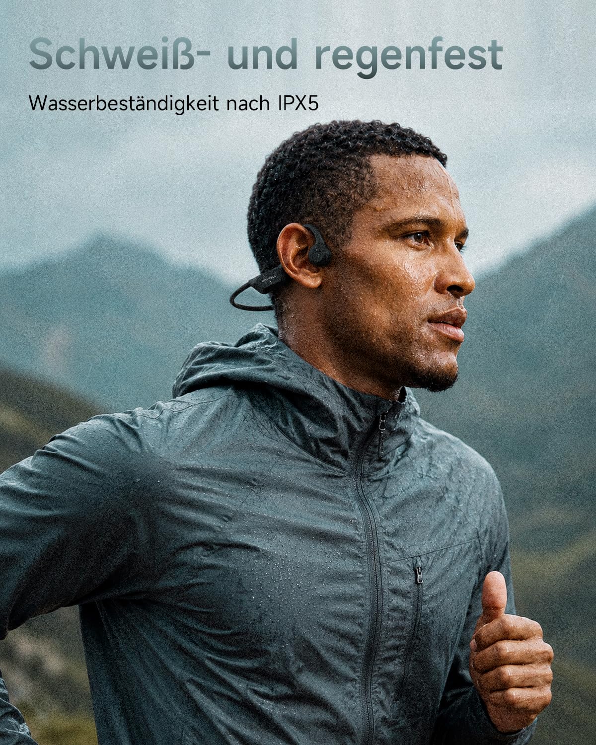 Knochenschall Kopfhörer, Sportkopfhörer Bluetooth 6.0, 8 Std Spielzeit, 28g Ultraleicht, USB-C, Geeignet für Laufen, Fitness, Schwarz