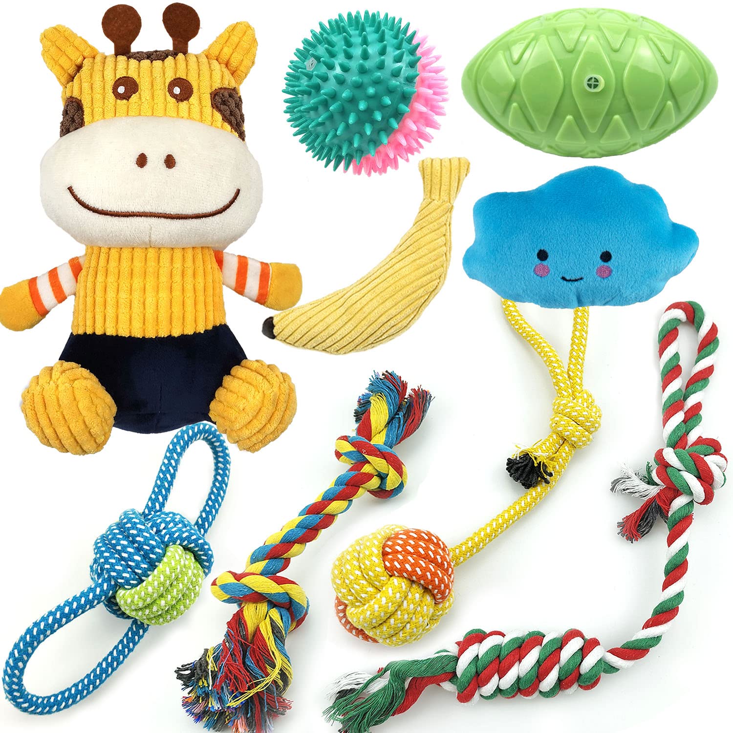 SunDrawy Juguetes para Perros pequeños, Juguetes de Peluche para Cachorros, Juguetes interactivos para Masticar y dentición, Kit de Juguetes para Mascotas, Paquetes de Regalo