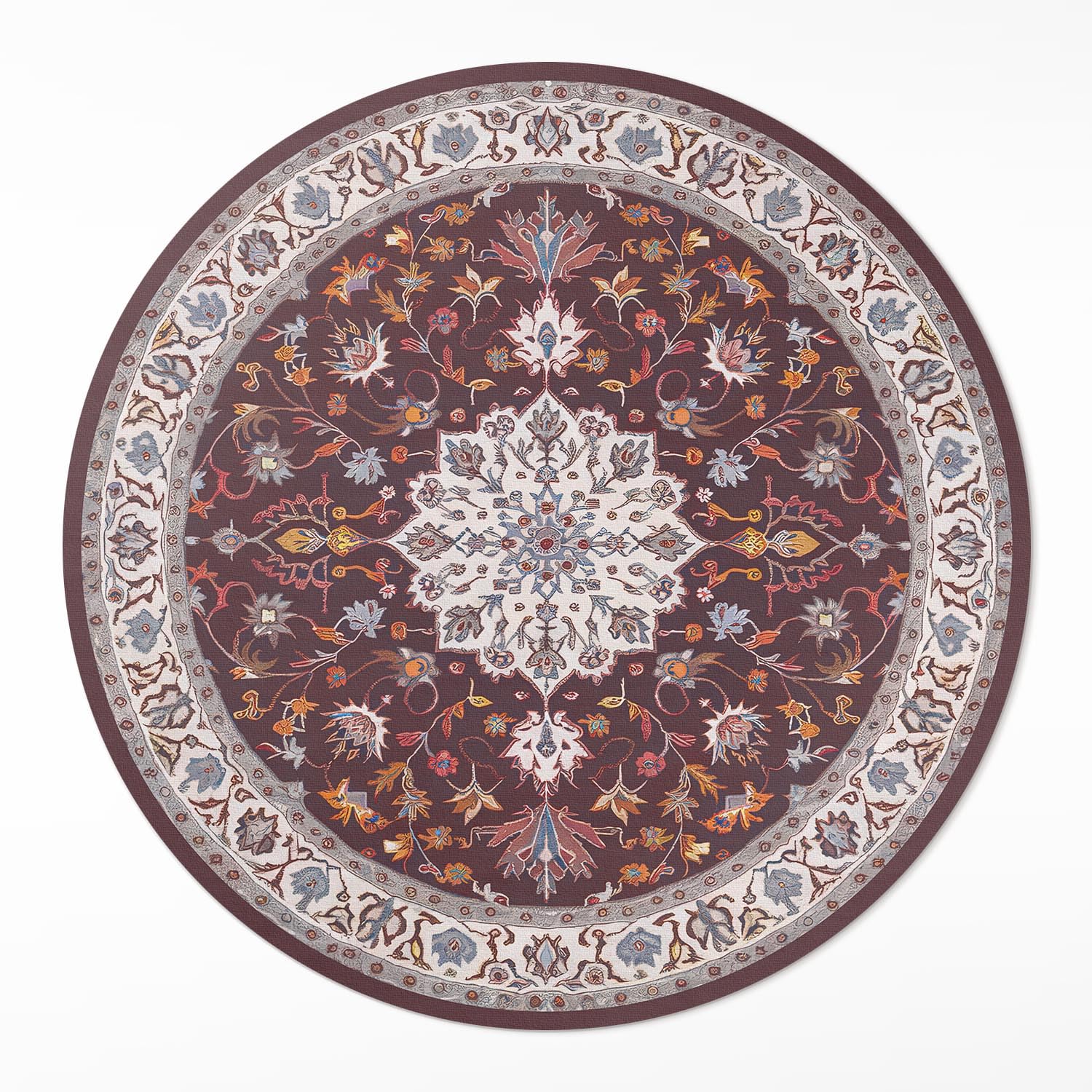 Round Area Rug 150 cm/59,1 inch Floor Covering and Protection Small Vinyl Mat Hand Washable PVC Interior Home Decor Waterproof for Living Room and Kitchen - Glamorous marble