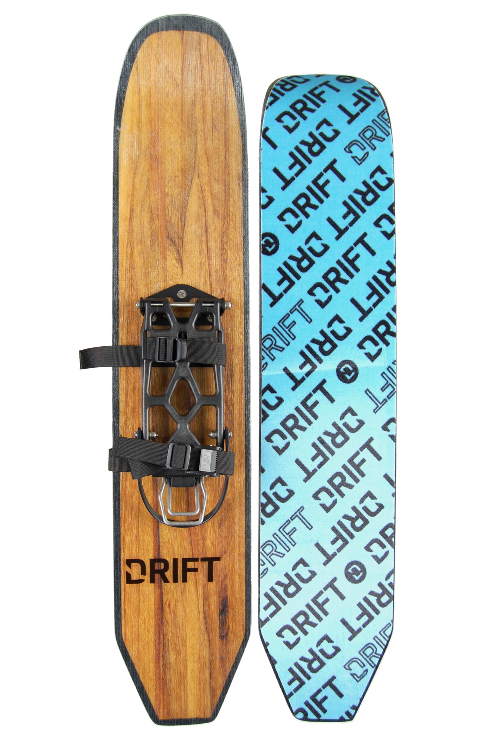 DRIFT Snow Boards 35-Inch Ski Board with Nylon Climbing Skin - Uphill Performance Snow Shoes for Cross Country Skiing – Perfect Snowboards for All Snow Mountain Adventure - Oxygen