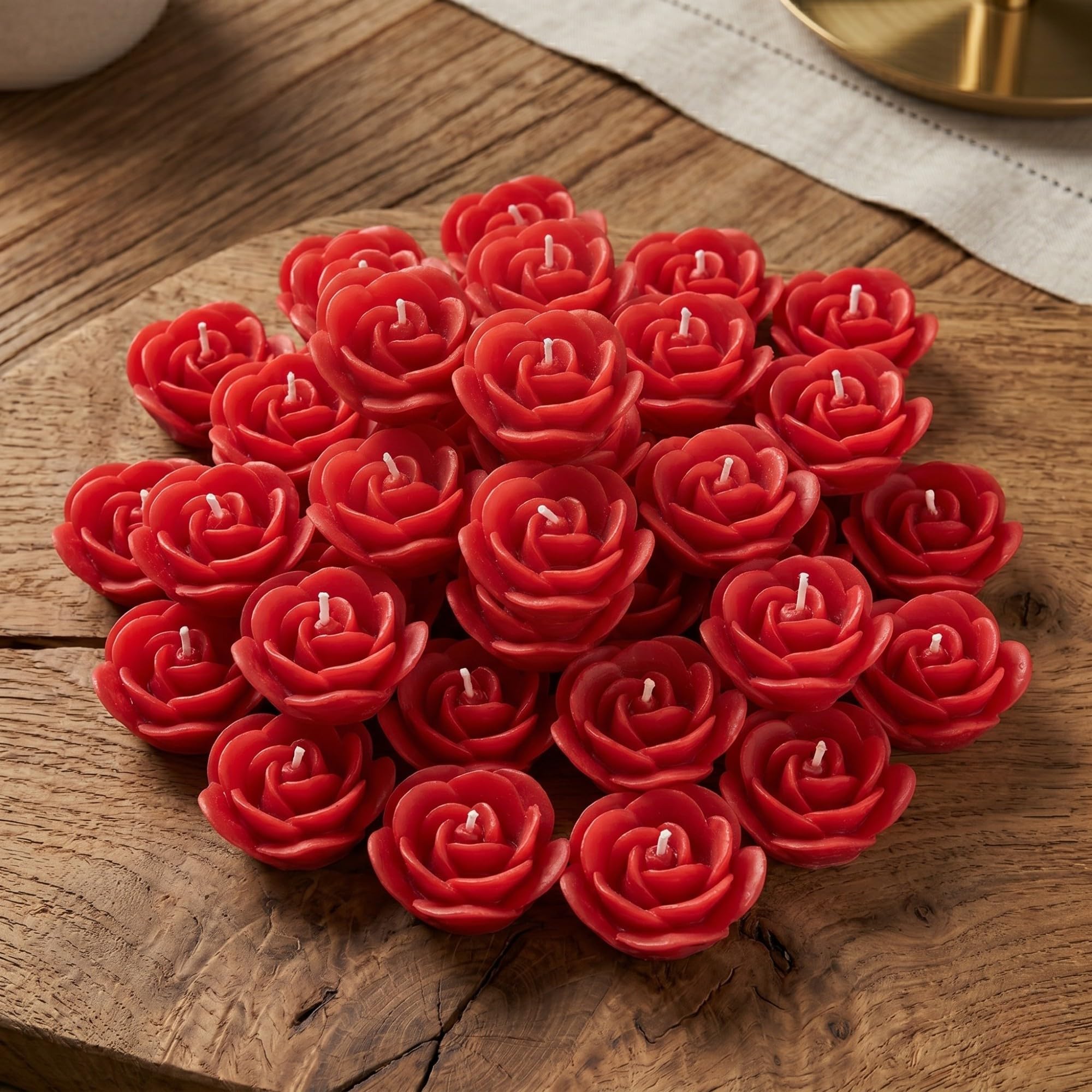 Floating Rose Decorative Wax Candle, Pack of 25, Rose-image-4